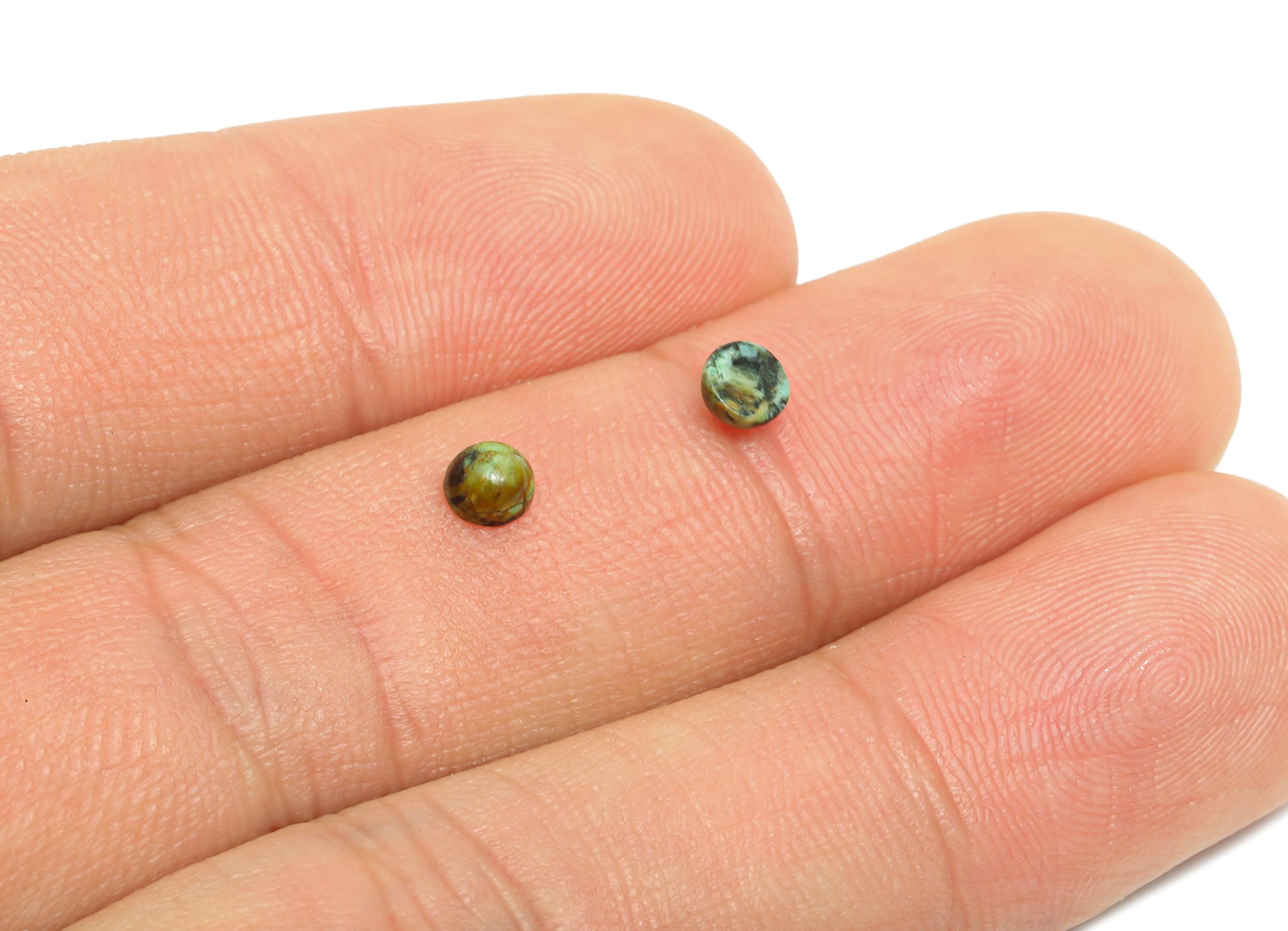 4mm African Turquoise Cabochon - Round Bezel Setting Stone for Pendant Jewelry - Polished Cabochon for Ring - Healing Stone Gemstone -NS2930 - DOMEDBAZAAR
