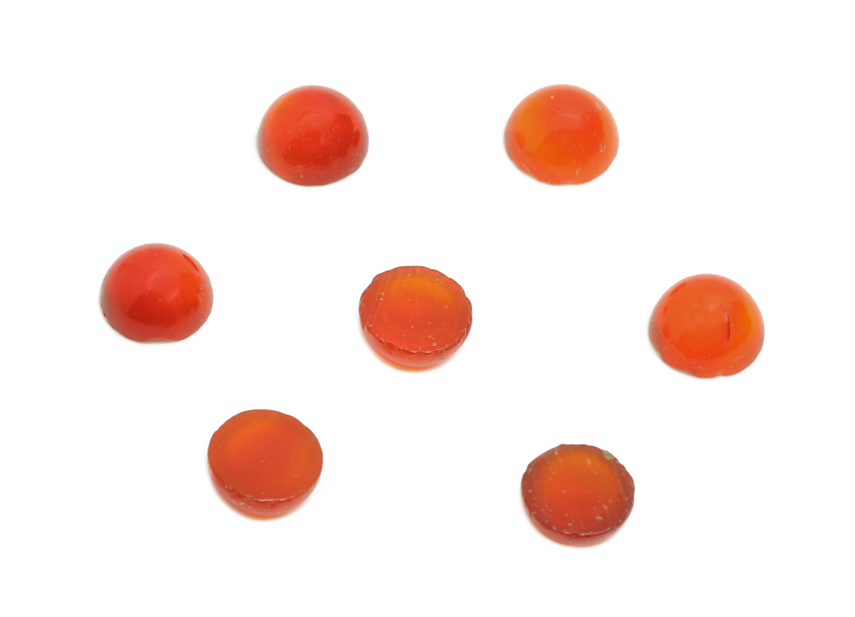 5mm Red Agate Cabochon - Round Bezel Setting Stone for Pendant Jewelry - Polished Red Agate Cabochon for Rings - Healing Gemstone - NS2933 - DOMEDBAZAAR