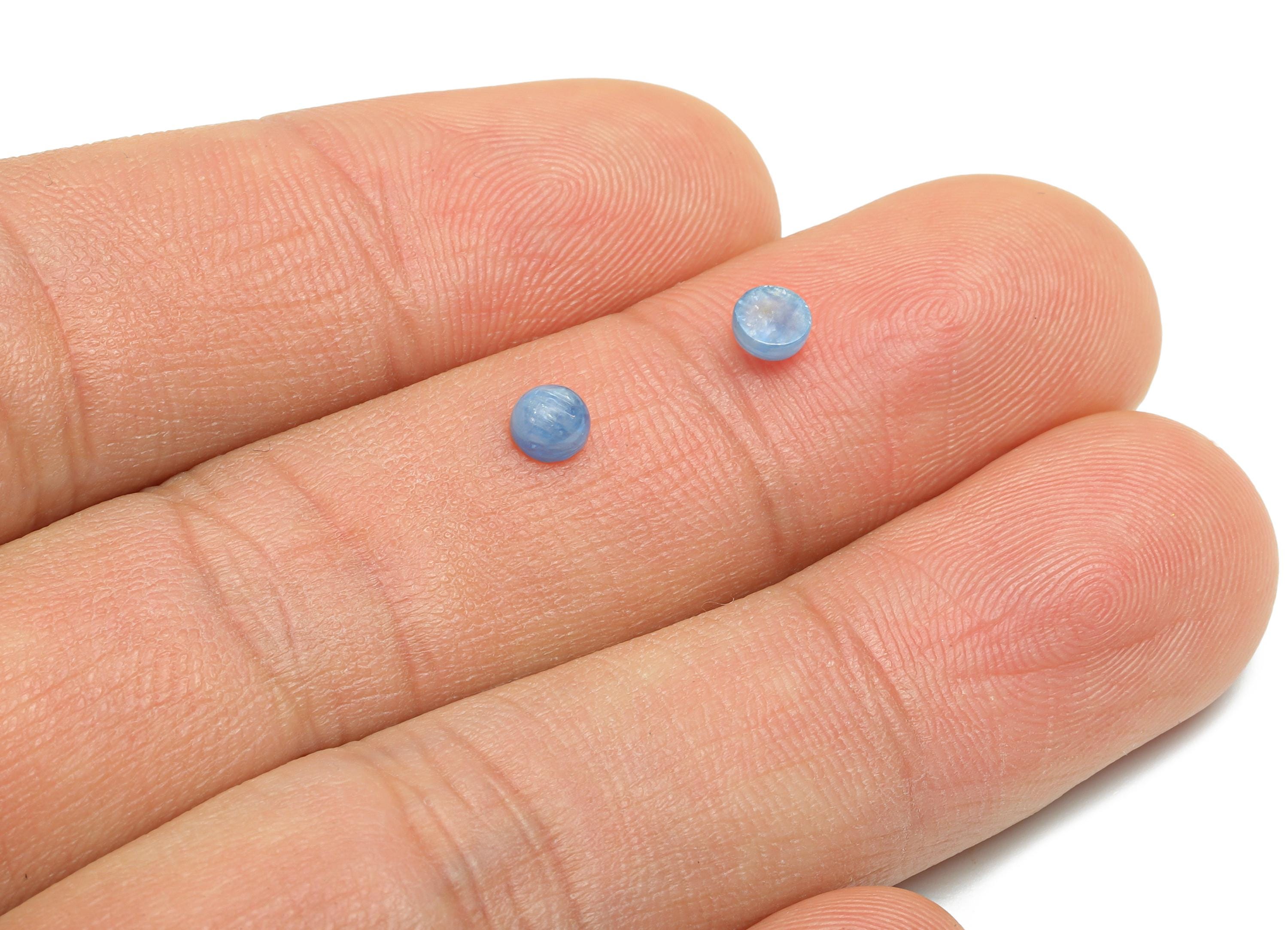 4mm Cabochon Round Kyanite - Kyanite For Jewelry Making - High-Quality Kyanite Cabochon For Bezel Setting - Kyanite For Setting - NS2732 - DOMEDBAZAAR