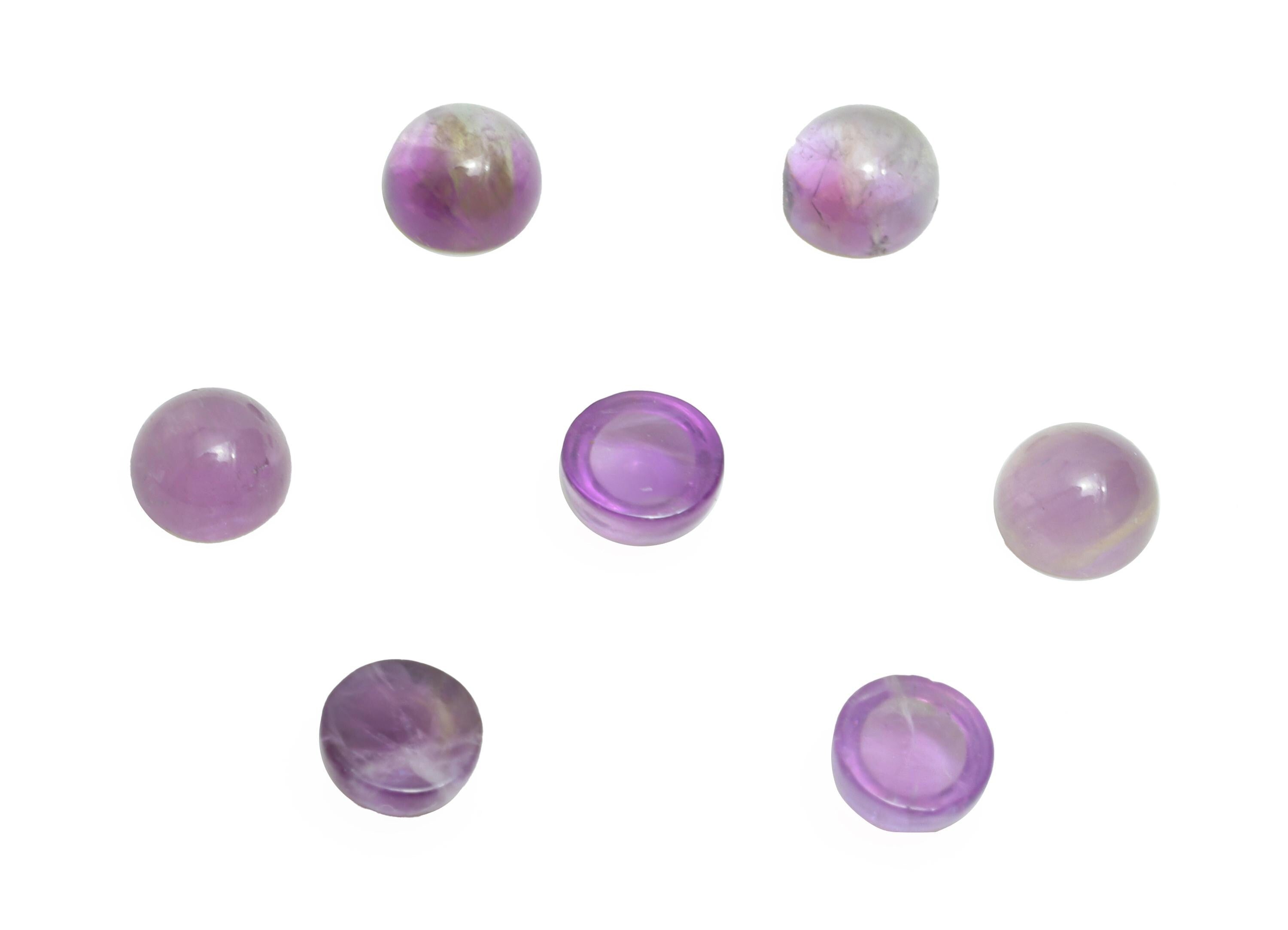 4mm Amethyst Cabochon - Round Bezel Setting Stone for Pendant Jewelry - Polished Amethyst Cabochon for Ring - Healing Stone Gemstone -NS2935 - DOMEDBAZAAR