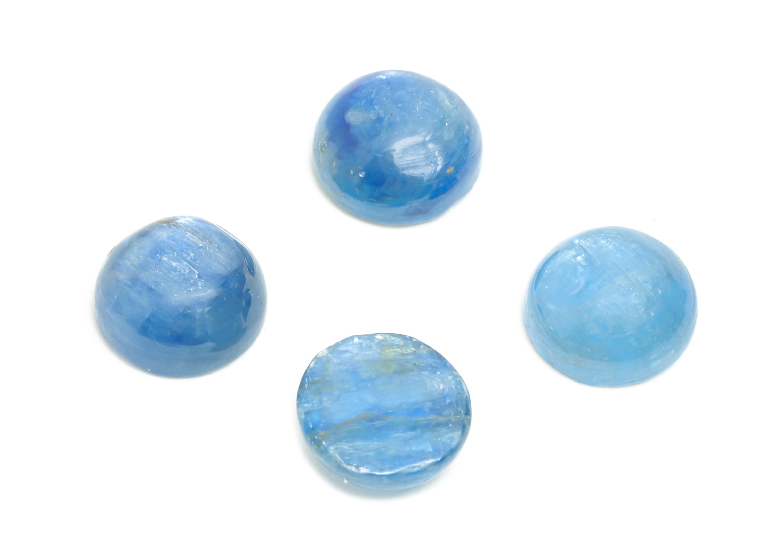 7mm Cabochon Round Kyanite - Kyanite For Jewelry Making - High-Quality Kyanite Cabochon For Bezel Setting - Kyanite For Setting - NS2735 - DOMEDBAZAAR