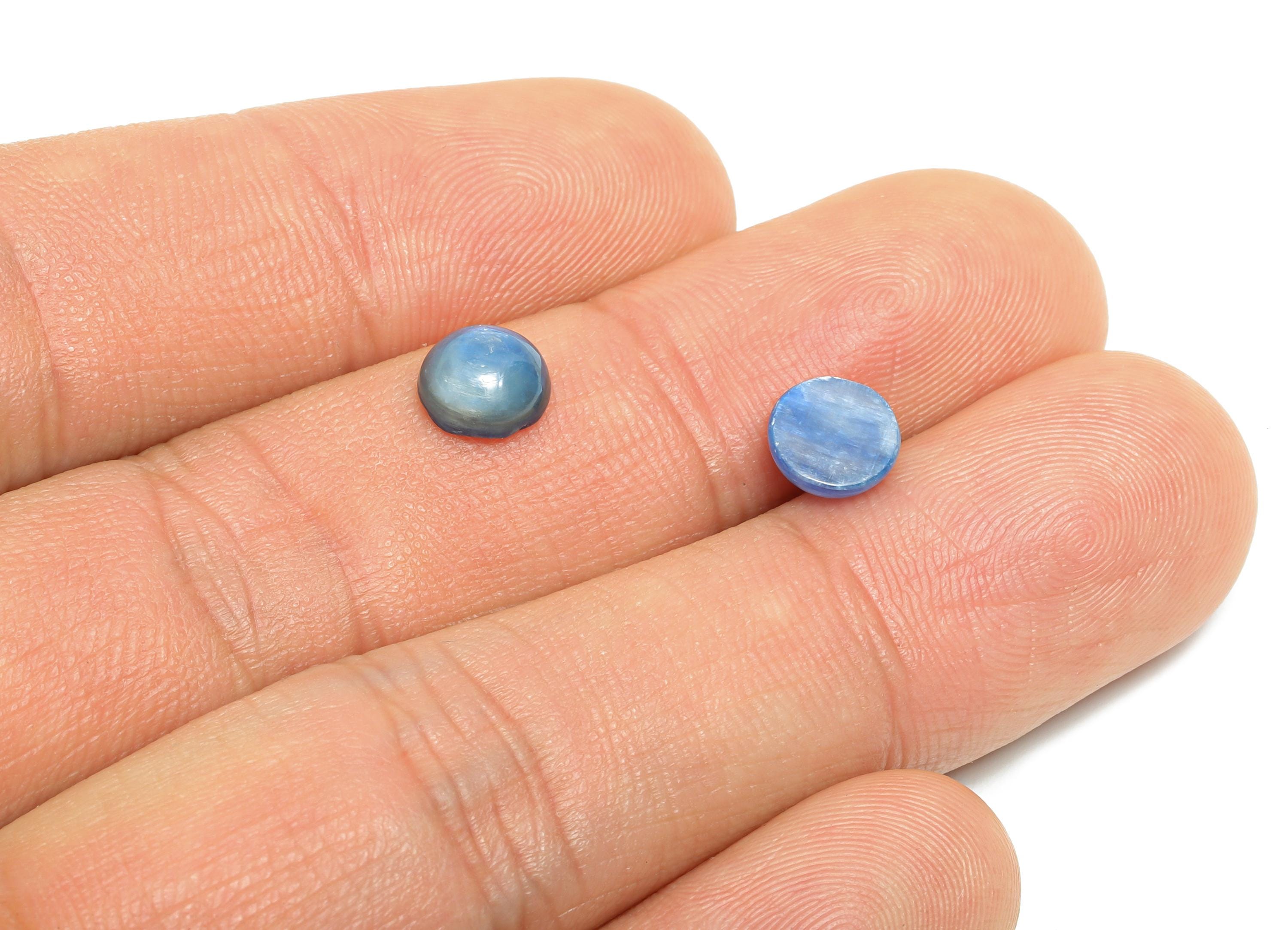 7mm Cabochon Round Kyanite - Kyanite For Jewelry Making - High-Quality Kyanite Cabochon For Bezel Setting - Kyanite For Setting - NS2735 - DOMEDBAZAAR