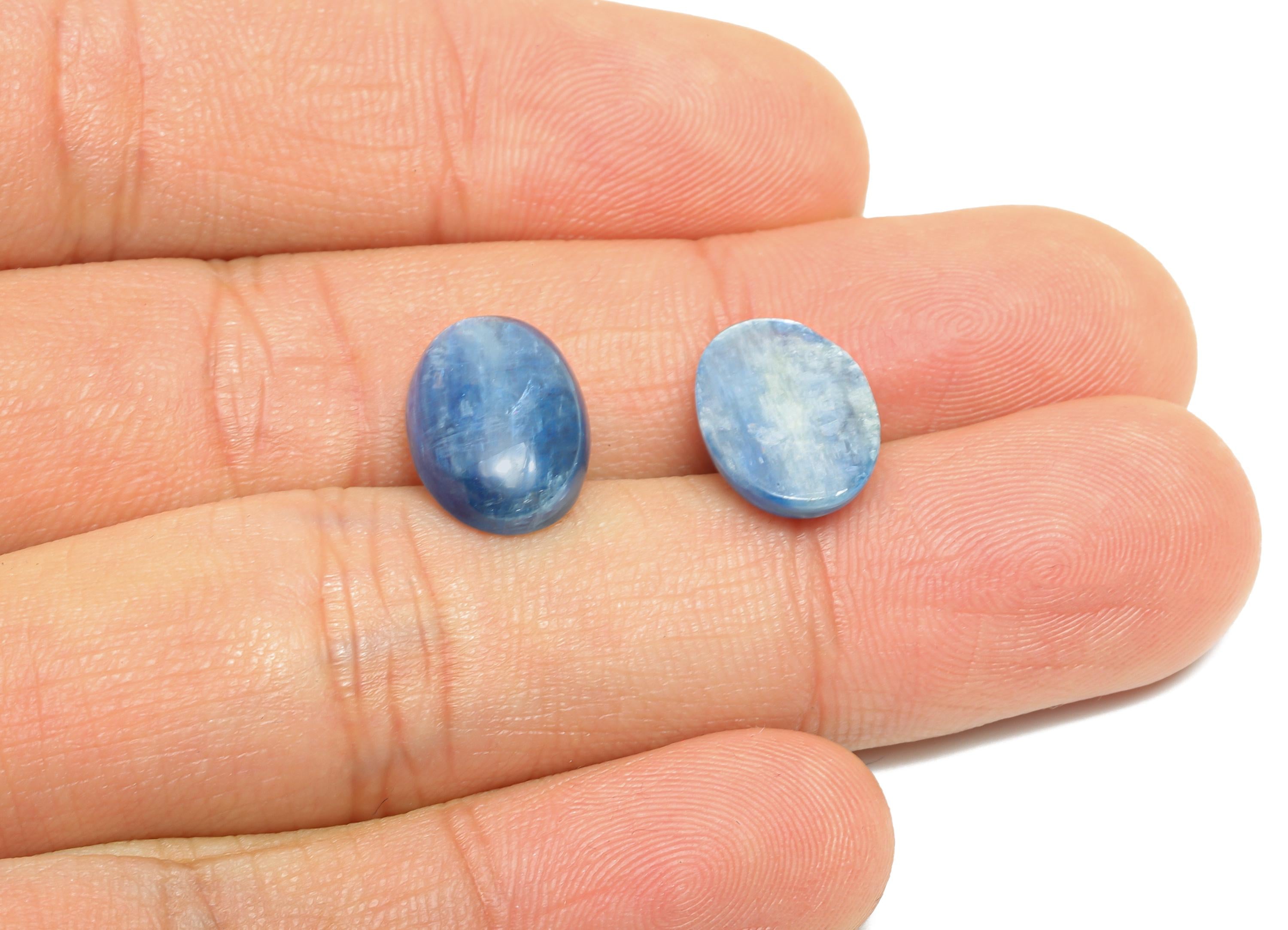 10*14mm Cabochon Oval Kyanite - Kyanite For Jewelry Making - High-Quality Kyanite Cabochon For Bezel Setting - Kyanite For Setting - NS2736 - DOMEDBAZAAR