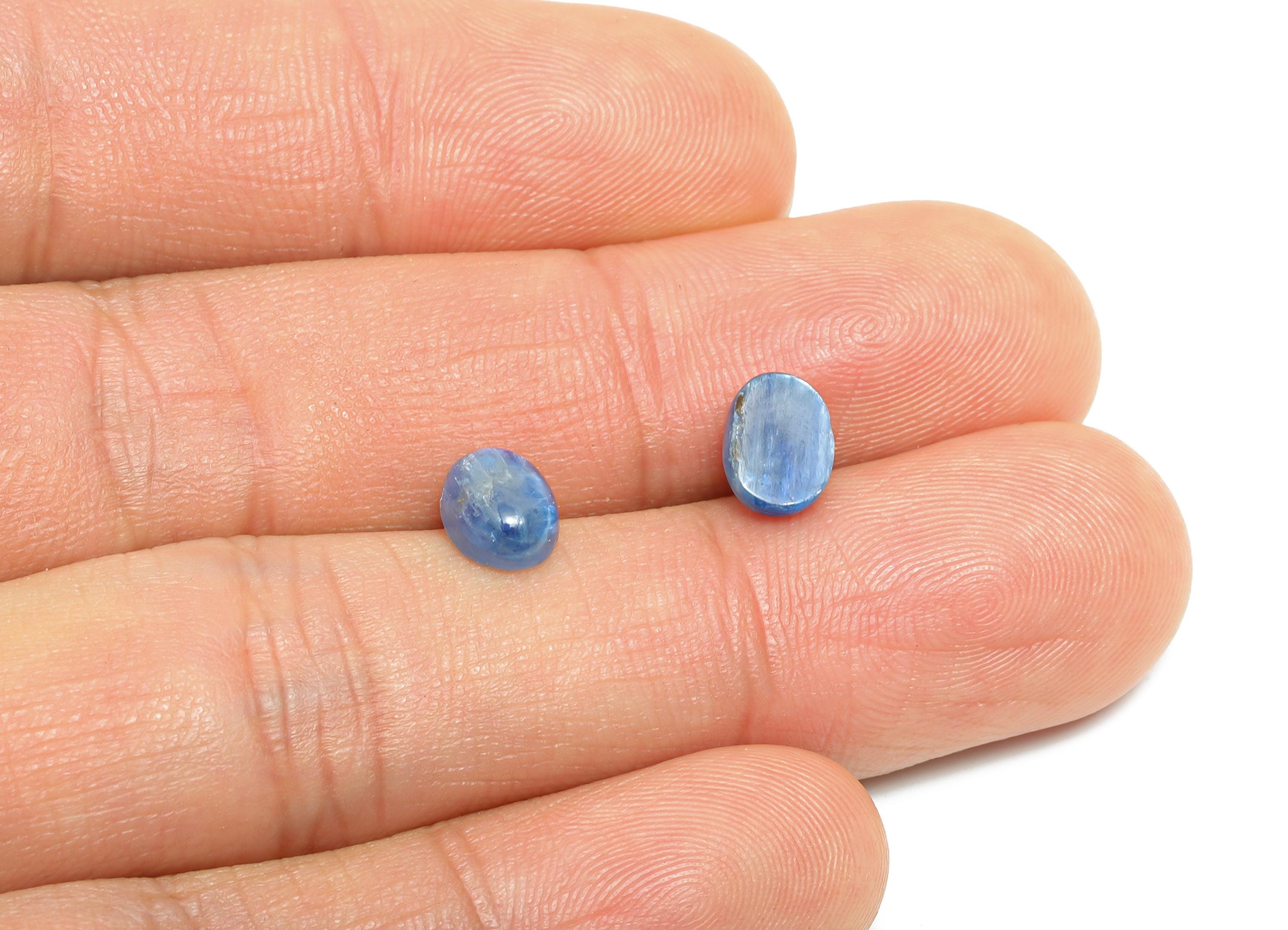 6*8mm Cabochon Oval Kyanite - Kyanite For Jewelry Making - High-Quality Kyanite Cabochon For Bezel Setting - Kyanite For Setting - NS2737 - DOMEDBAZAAR
