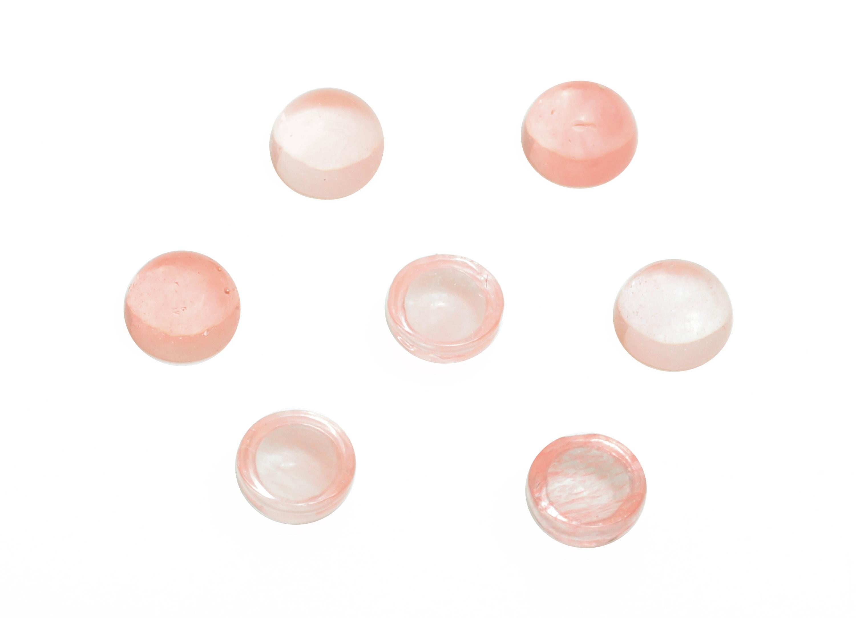 4mm Round Watermelon Red Cabochon - Natural Stone for Ring Jewelry Setting - High-Quality Cabochon for Bezel Setting - Craft Making - NS2940 - DOMEDBAZAAR