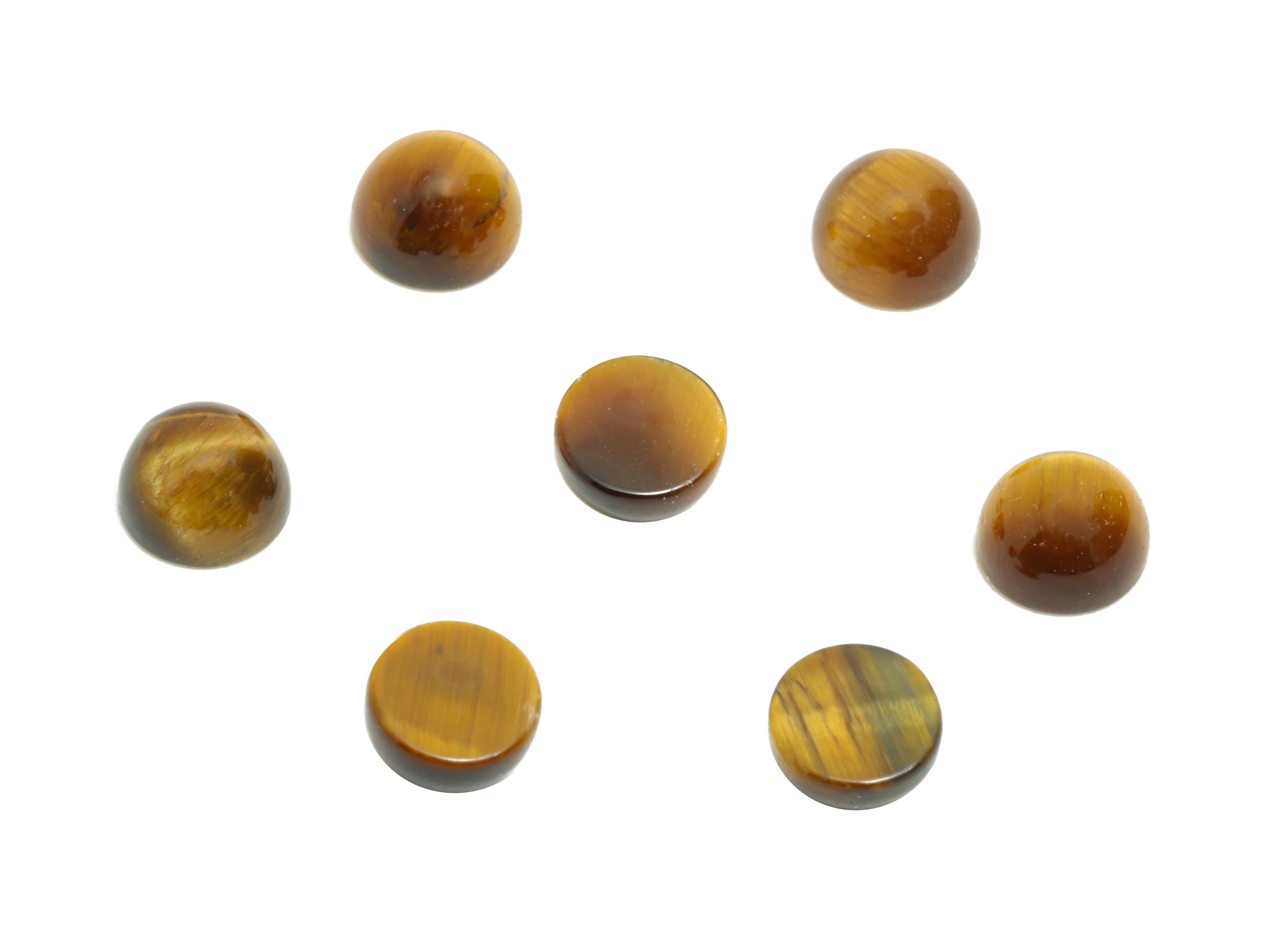 4mm Round Tigereye Cabochon - Natural Stone for Ring Jewelry Setting - High-Quality Cabochon for Bezel Setting - DIY Craft Making - NS2942 - DOMEDBAZAAR