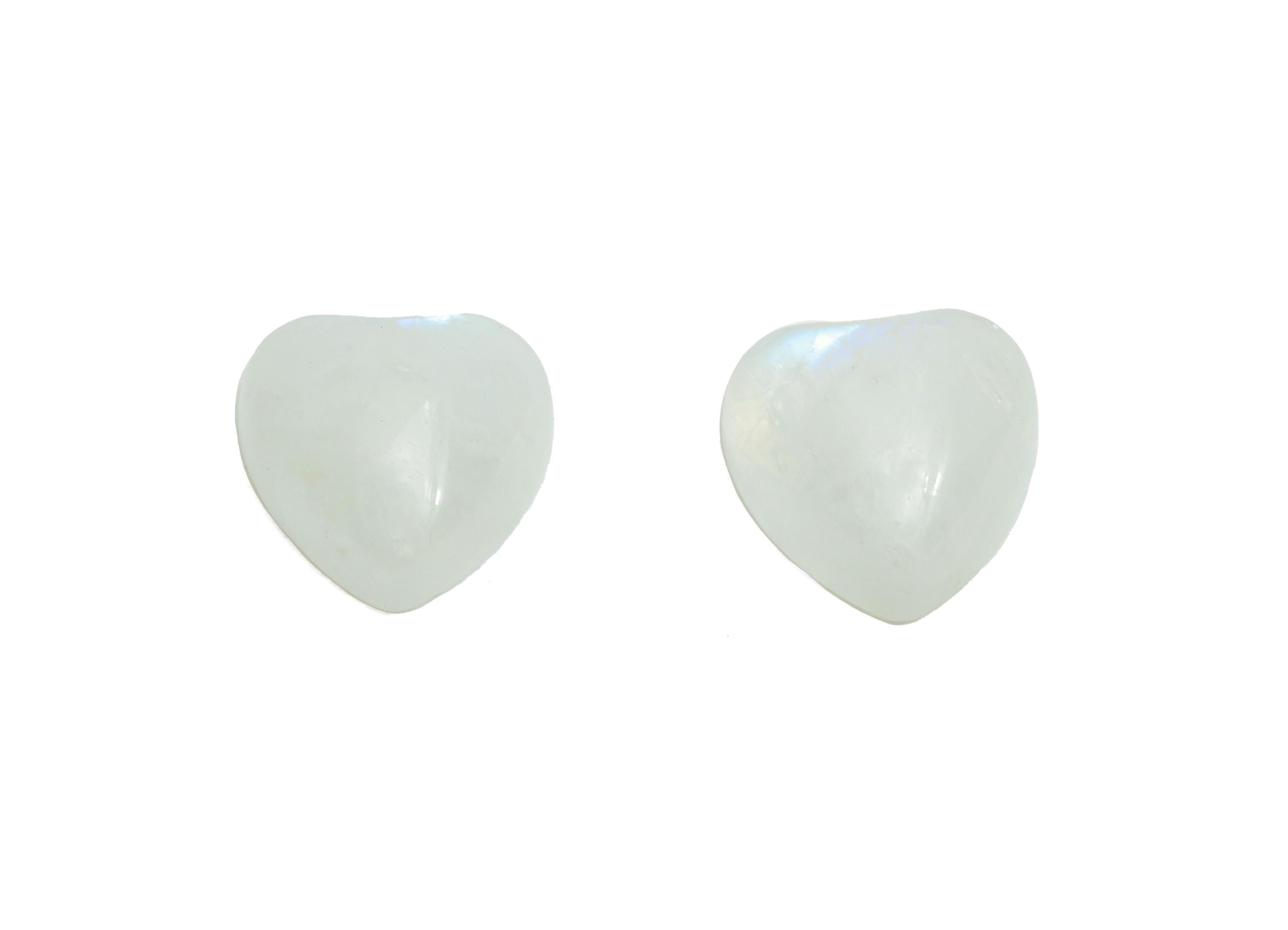 6mm Cabochon Heart Moonstone - Moonstone Cabochon For Jewelry - Polished Stone For Setting - Moonstone For Ring DIY Jewelry - NS2712 - DOMEDBAZAAR