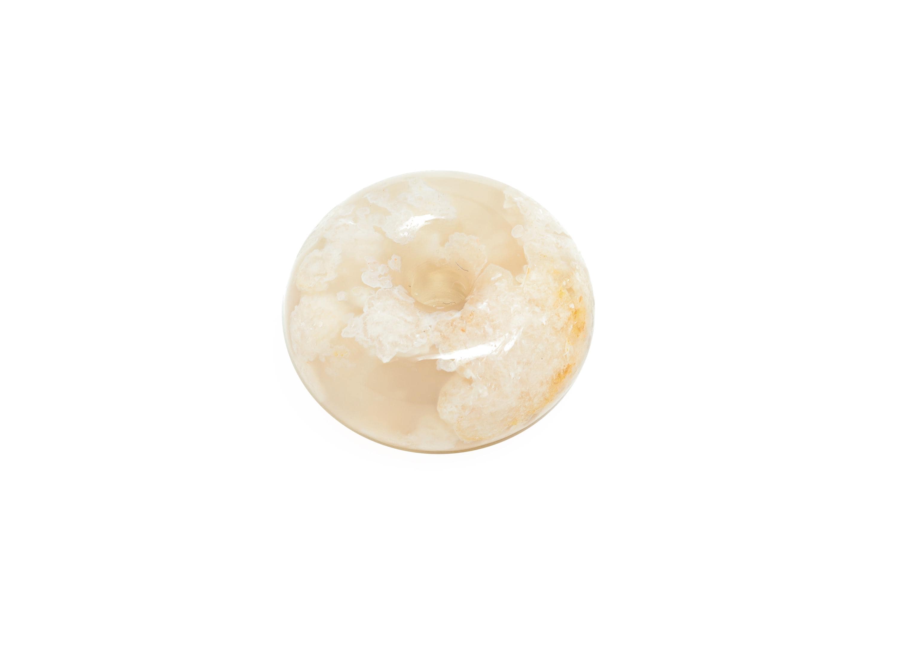 20mm Sakura Agate Bead - Flower Agate Donut For Jewelry - High-Quality Flower Agate Jewelry - Unique Pink Agate Donut Pendant - NS2756 - DOMEDBAZAAR