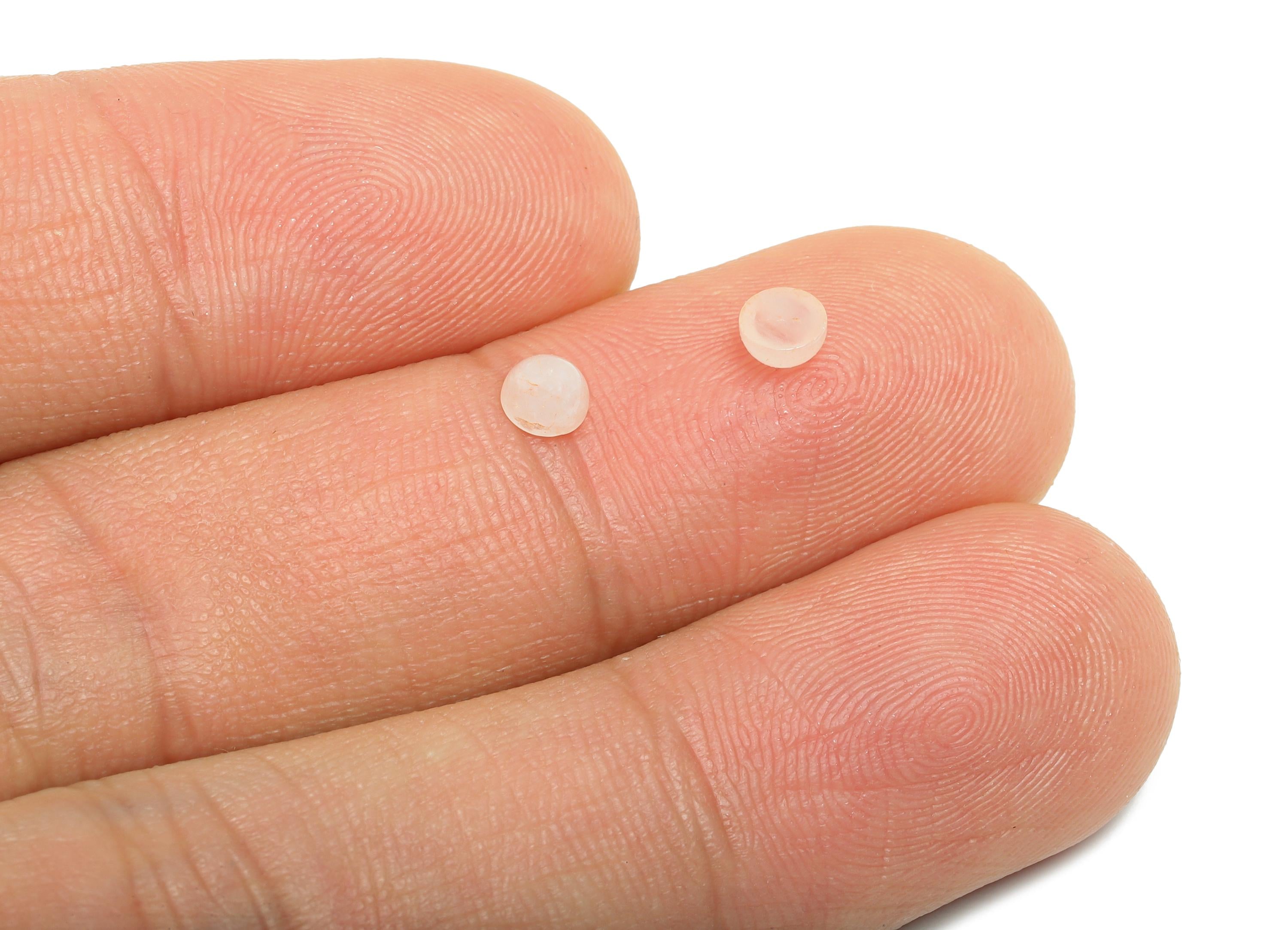 4mm Powder Crystal Cabochon - Round Bezel Setting Stone for Pendant Jewelry - Polished Cabochon for Ring - Healing Natural Gemstone - NS2948 - DOMEDBAZAAR