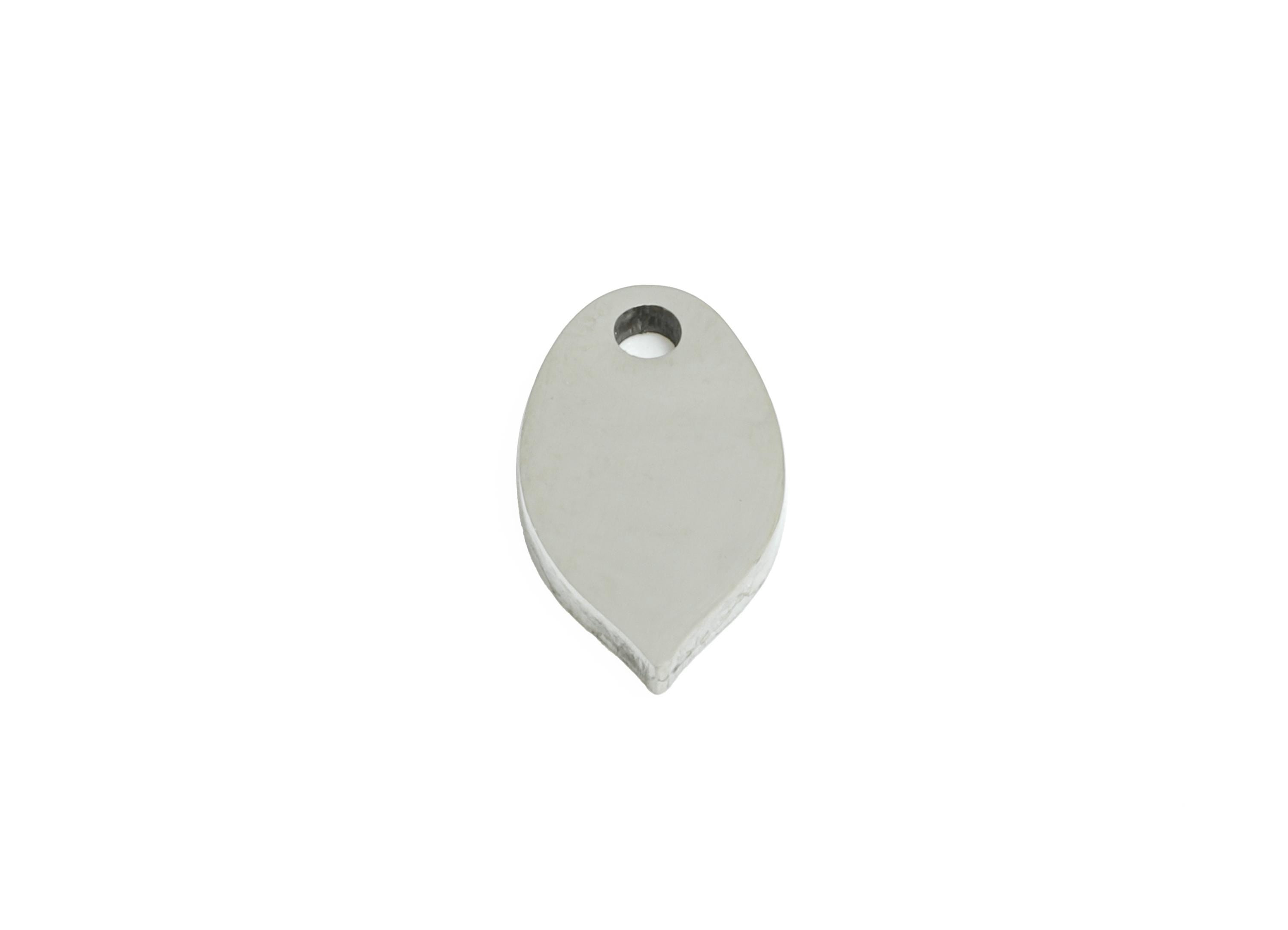 Steel Marquise Charms - Minimalist Geometric Jewelry - Metal Marquise Jewelry Charm - DIY Bracelet Making Supplies - 9.7x5.4x0.98mm - SS2345 - DOMEDBAZAAR