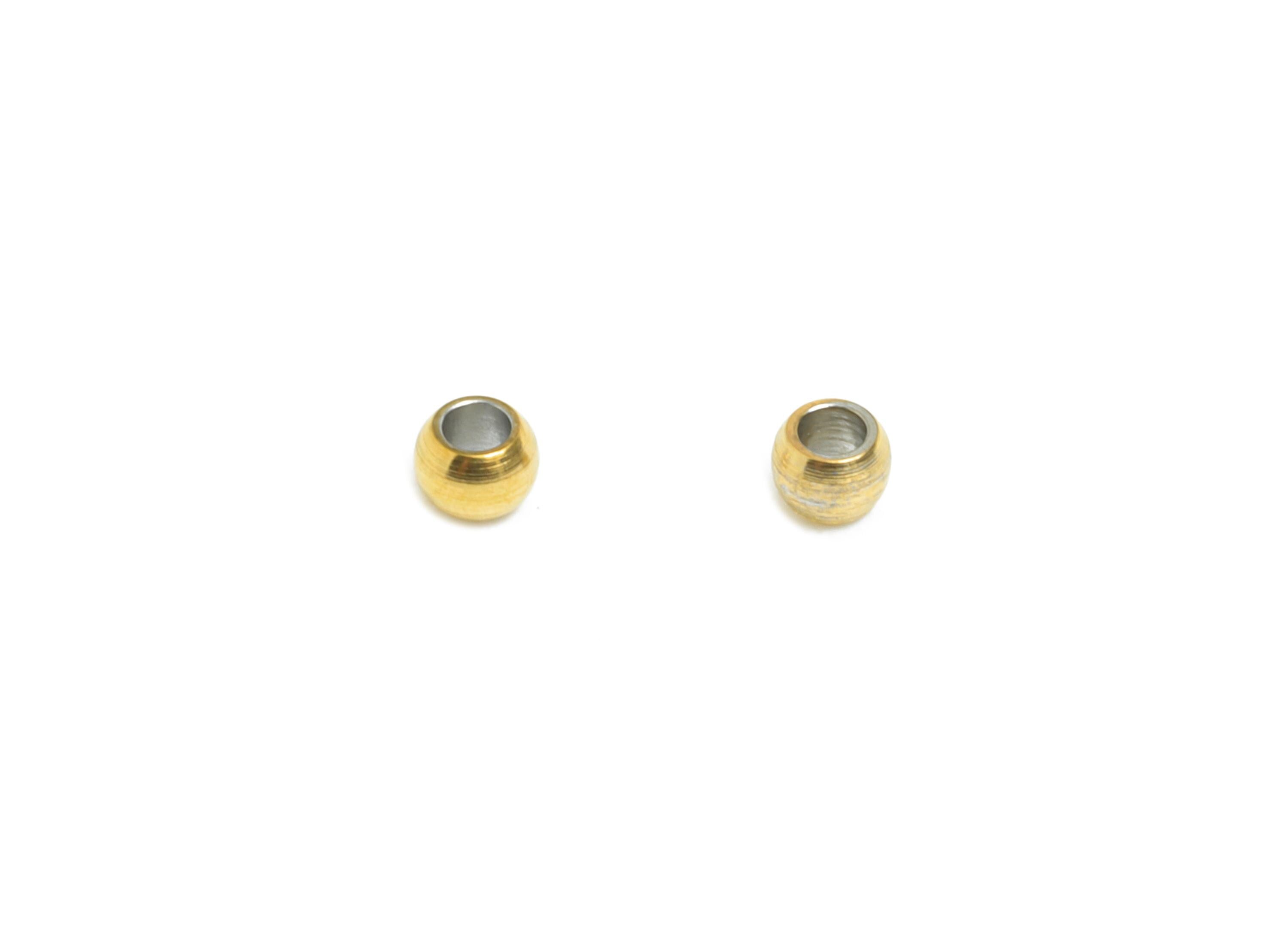 0.9mm Stainless Steel Crimp End Bead - Steel Tiny Spacer Bead - Bracelet Necklace End Beads - 18k Vacuum Plating -  1.94x1x1mm -S2216