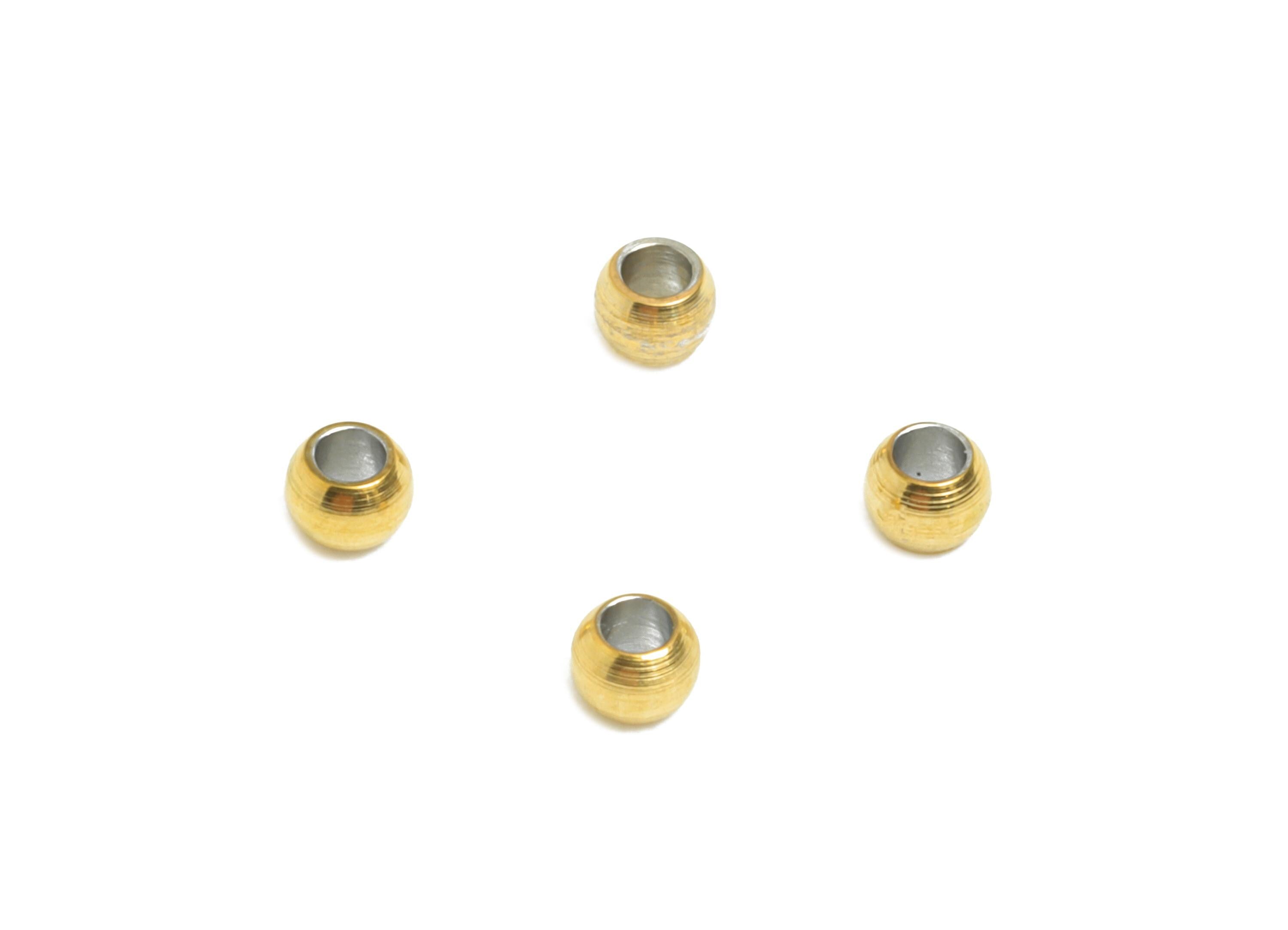 0.9mm Stainless Steel Crimp End Bead - Steel Tiny Spacer Bead - Bracelet Necklace End Beads - 18k Vacuum Plating -  1.94x1x1mm -S2216 - DOMEDBAZAAR