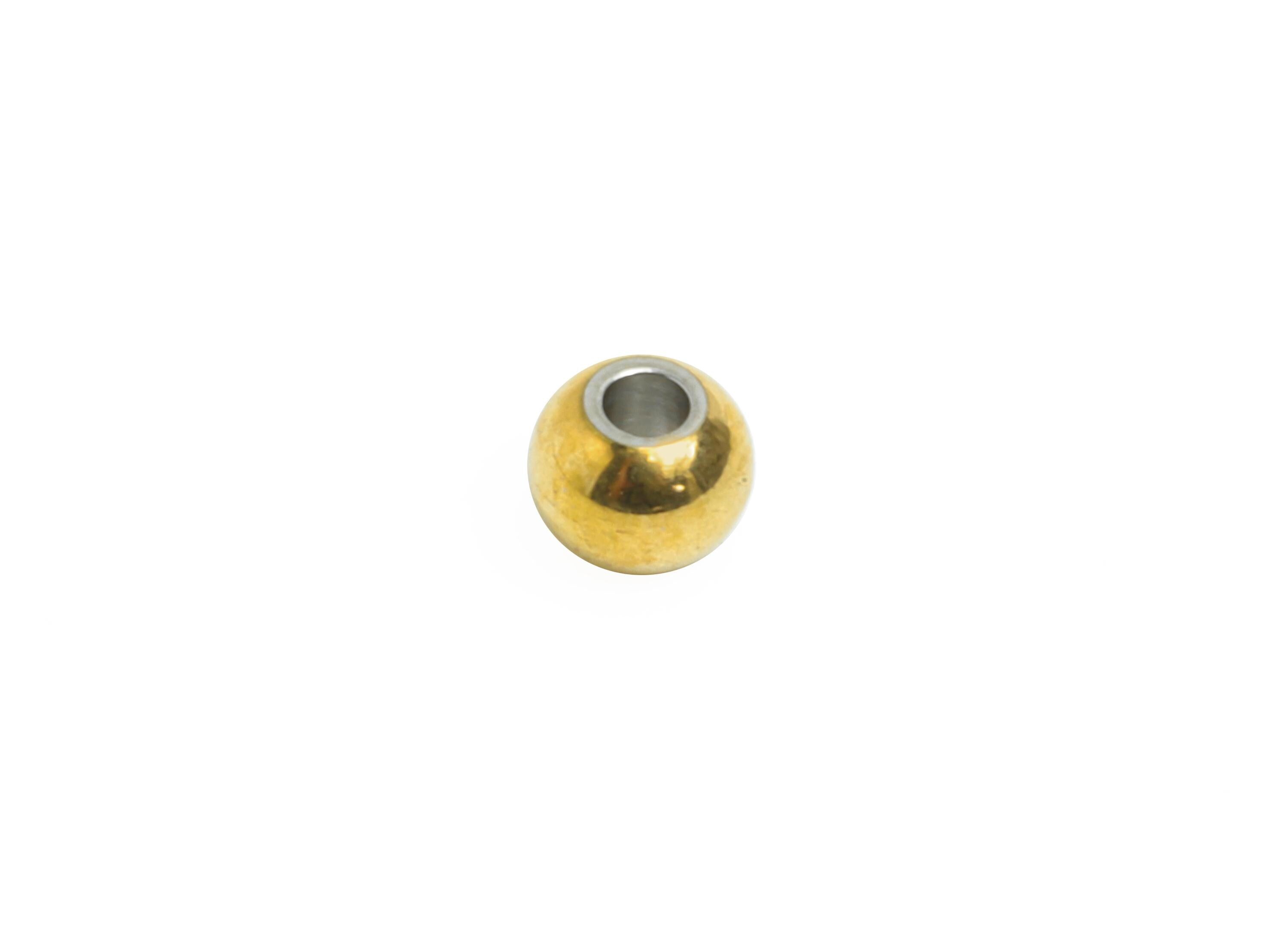 3mm Steel Ball Spacer Bead - Beading Accessories for Bracelet or Necklace - Round Bead for Jewelry DIY - 18K Vacuum Plated - 3x3x2mm -SS2217