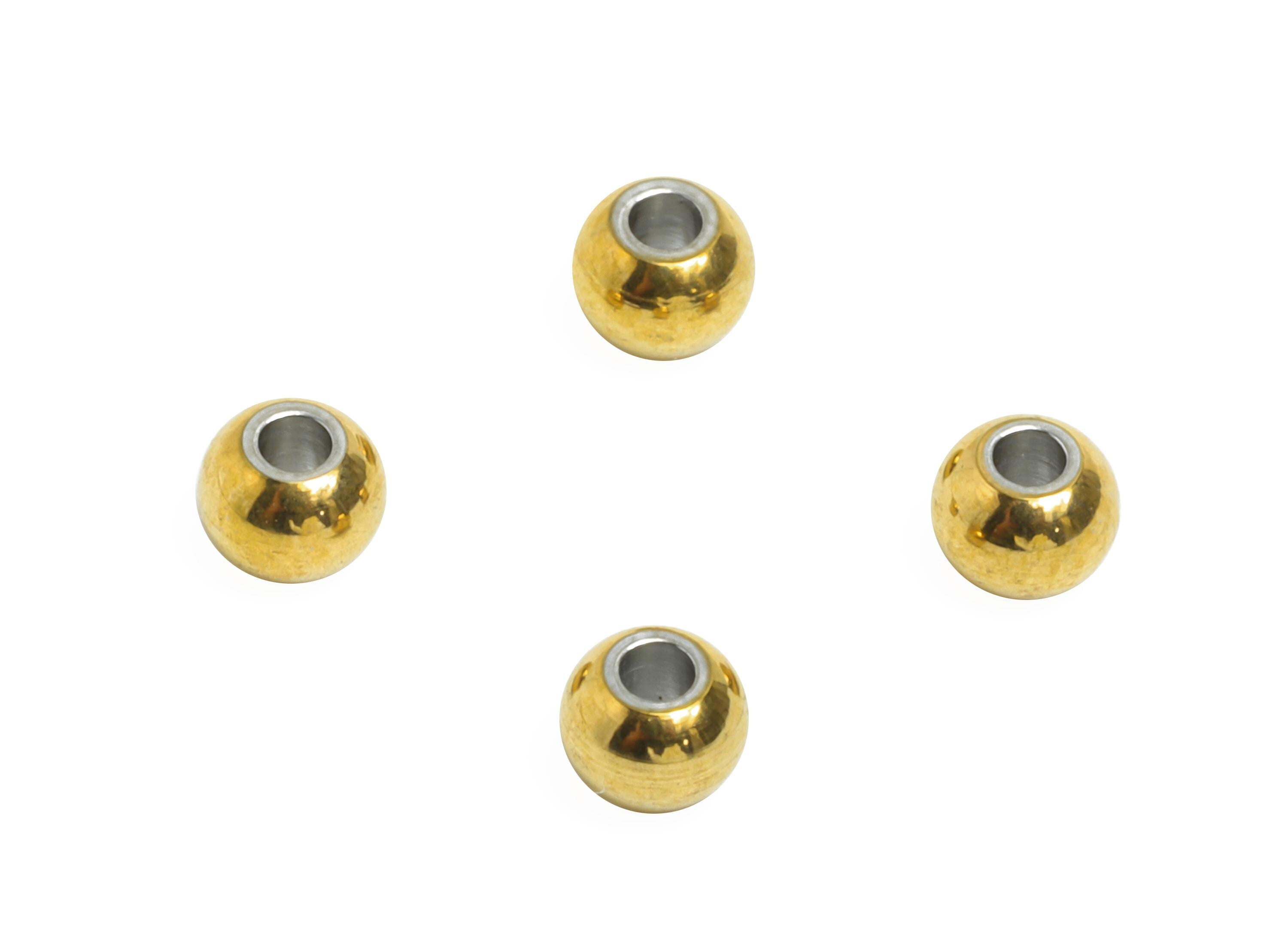 3mm Steel Ball Spacer Bead - Beading Accessories for Bracelet or Necklace - Round Bead for Jewelry DIY - 18K Vacuum Plated - 3x3x2mm -SS2217 - DOMEDBAZAAR