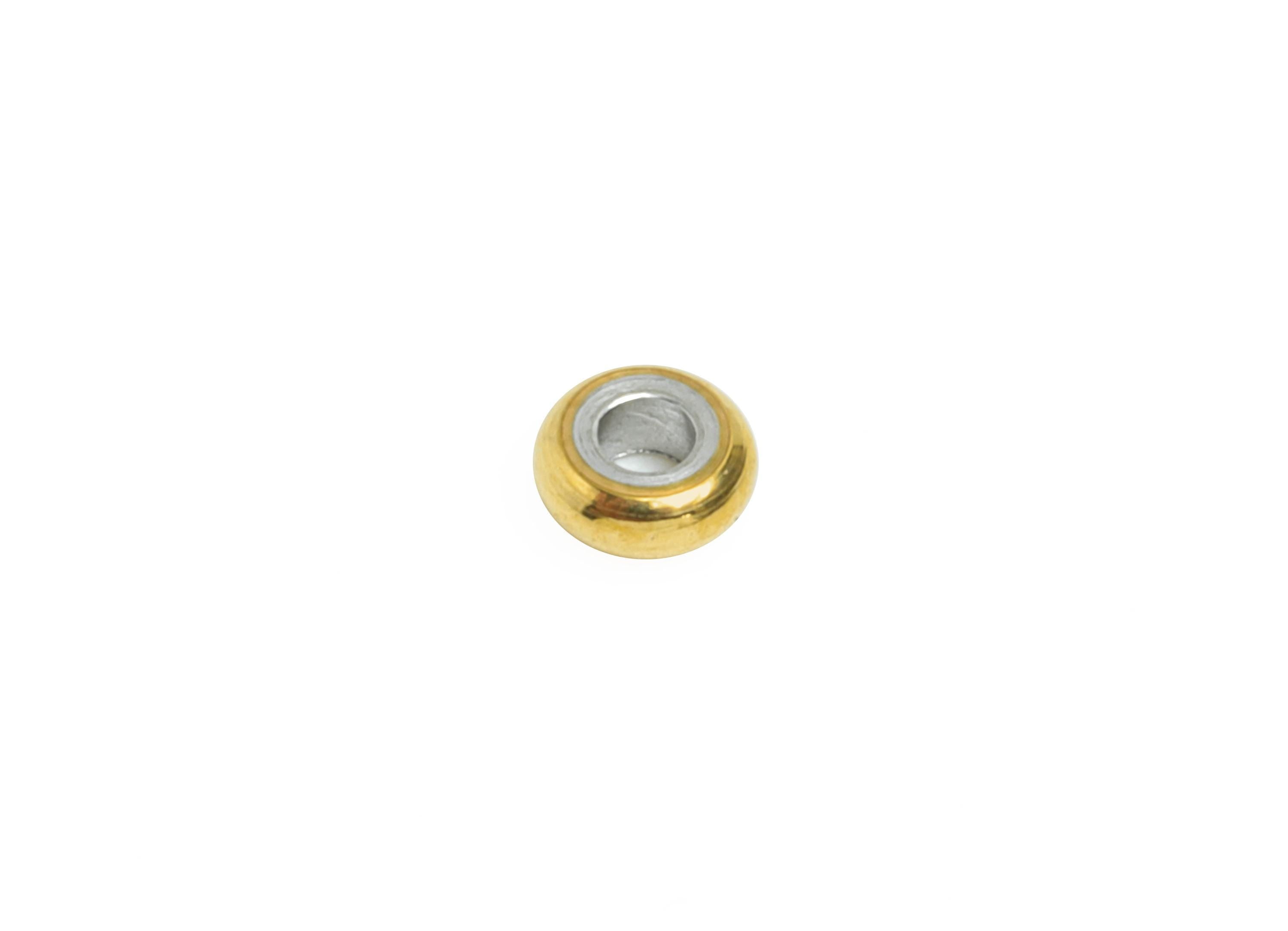 3mm Steel Rondella Spacer Bead - Metal Bead for Beading & Crafting - Jewelry Accessories for Necklace - 18K Vacuum Plated - 3x3x1mm - SS2214