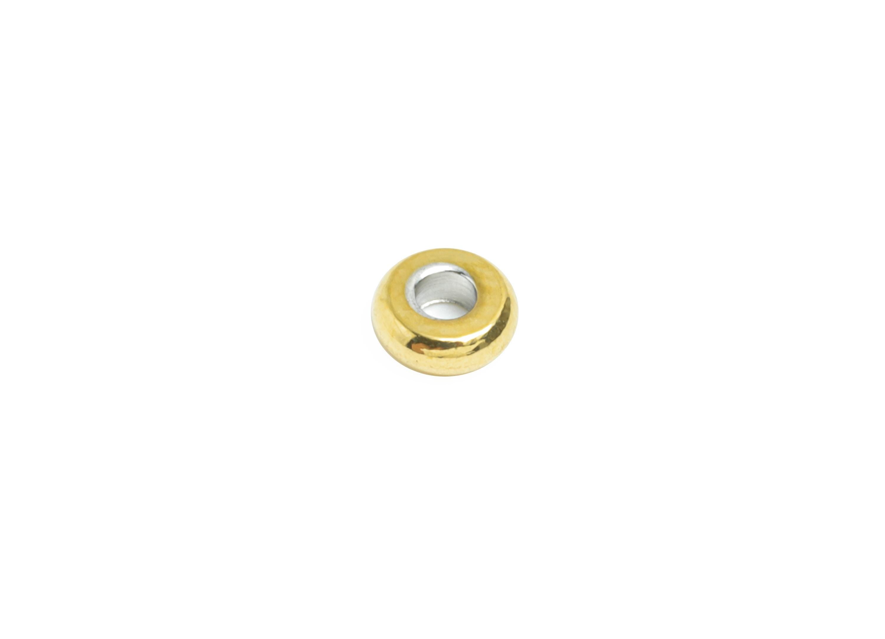 4mm Steel Rondella Spacer Bead - Metal Bead for Beading & Crafting - Jewelry Accessories for Necklace - 18K Vacuum Plated - 4x4x1.5mm-SS2215