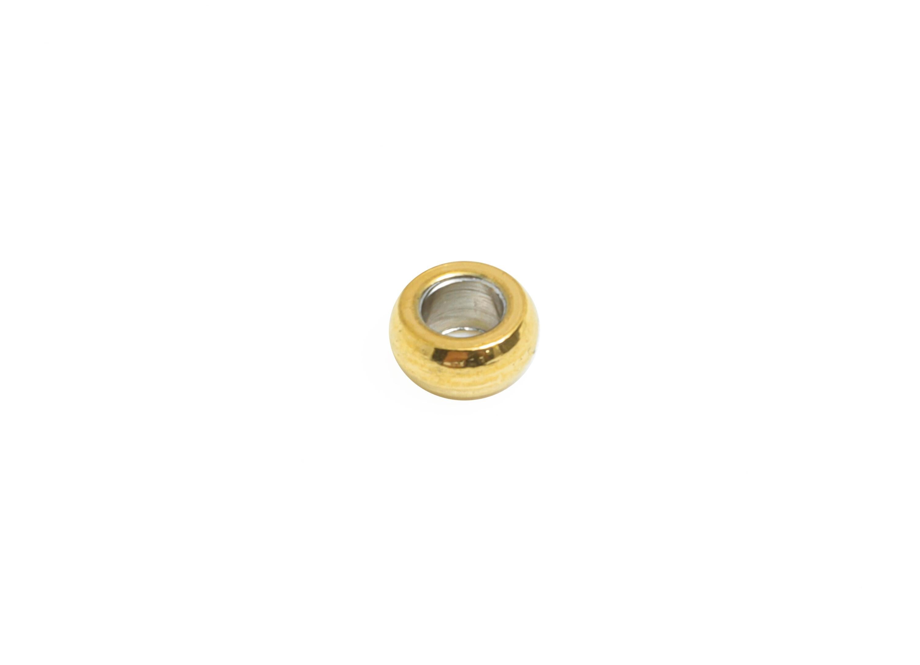 2.6mm Steel Round Spacer Bead - Metal Bead for Beading & Crafting - Jewelry Accessories for Necklace - 18K Vacuum Plated -2.6x2.6x1mm-SS2361