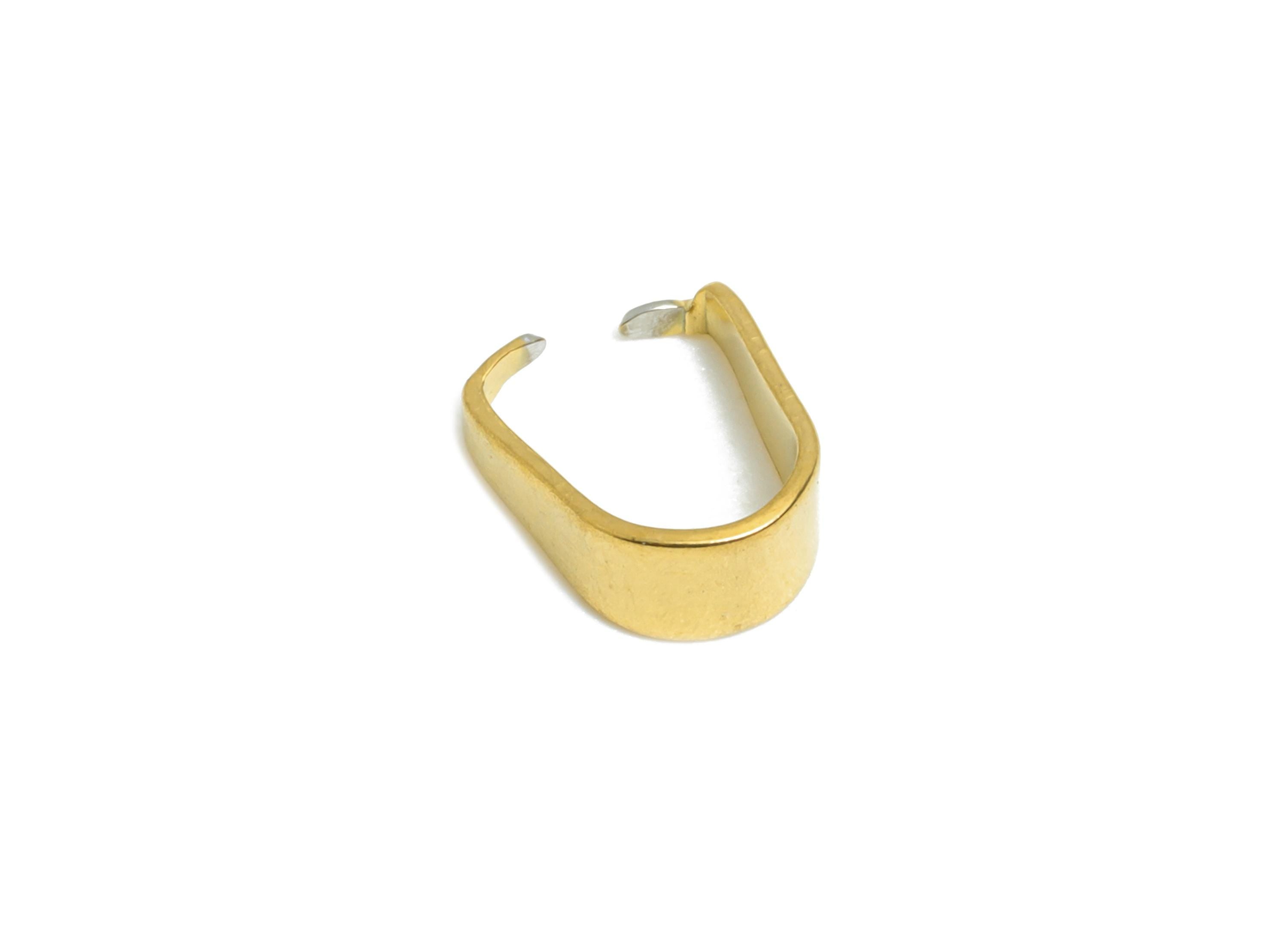 Steel Necklace Connection Buckle - Buckle Clasp - Universal Necklace Pendant Buckle - Melon Seed - 18K Vacuum Plated - 7.5x3x3mm - SS2589 - DOMEDBAZAAR