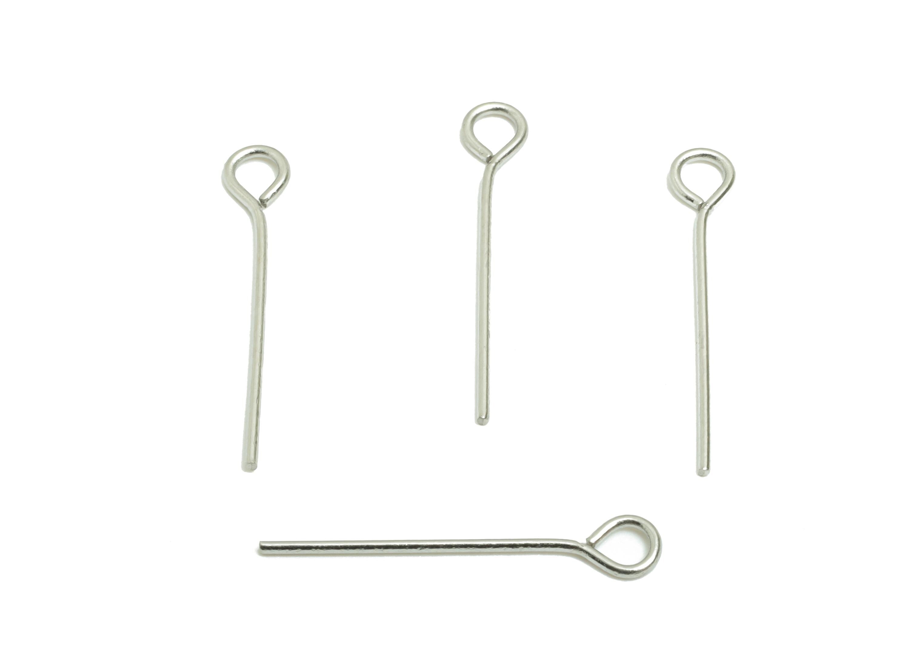 0.7*20mm Steel Eye Pin - Beading Eye Pins for Jewelry - Bulk Eye Pins for Beading Jewelry - Crafting Headpins for Beaded Jewelry - SS2131-20