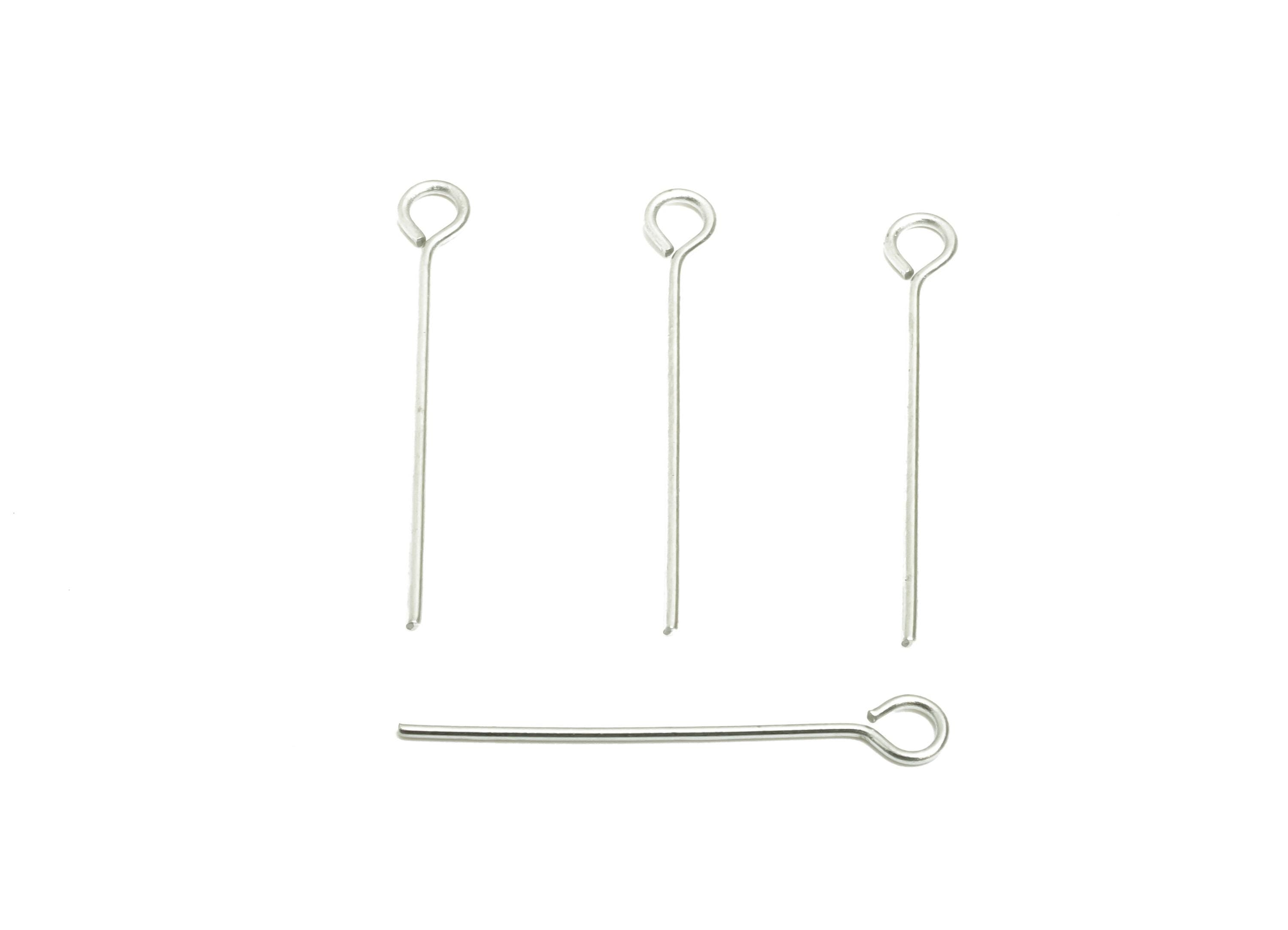 0.7*25mm Steel Eye Pin - Beading Eye Pins for Jewelry - Bulk Eye Pins for Beading Jewelry - Crafting Headpins for Beaded Jewelry - SS2131-25