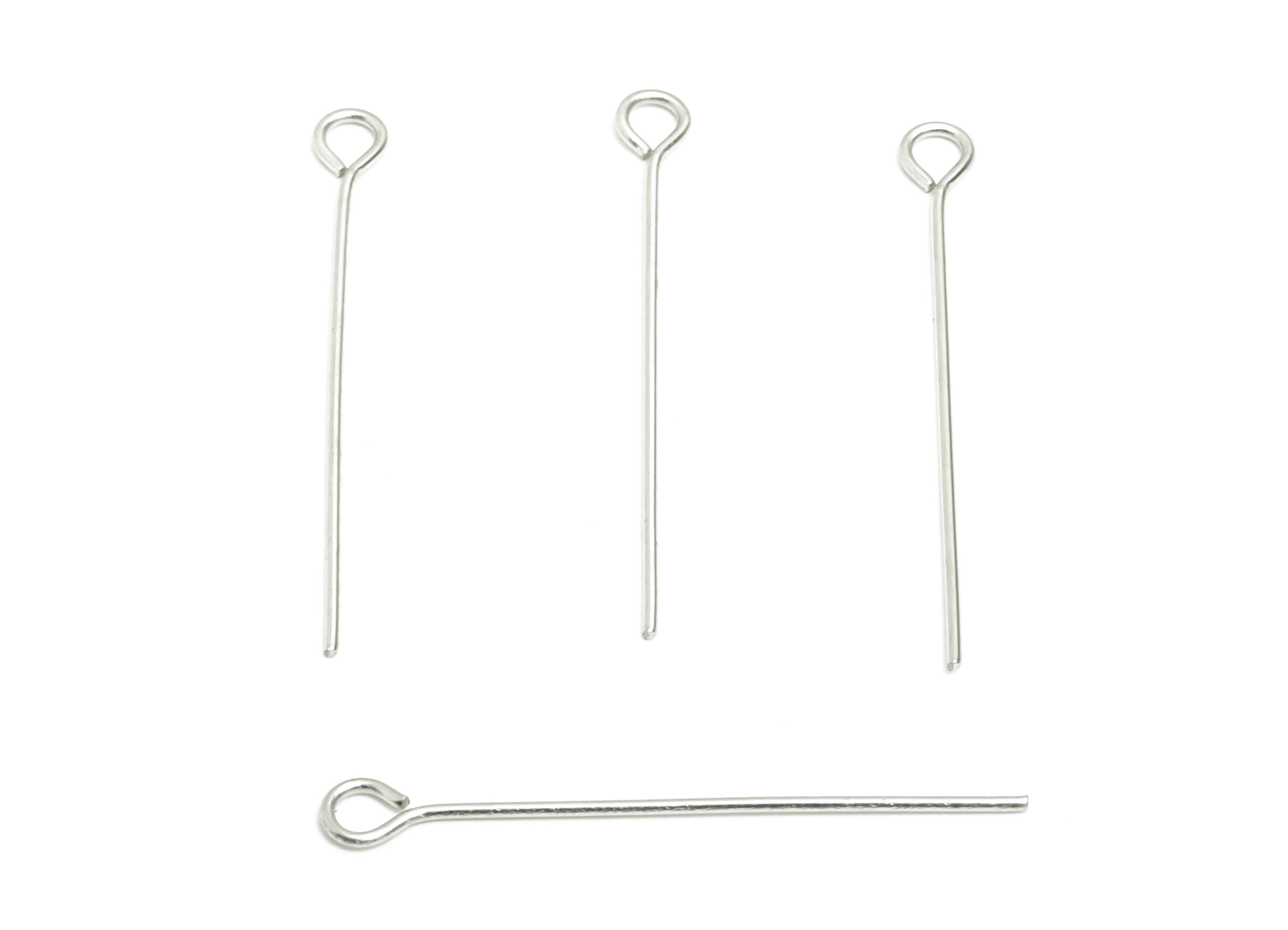 0.7*30mm Steel Eye Pin - Beading Eye Pins for Jewelry - Bulk Eye Pins for Beading Jewelry - Crafting Headpins for Beaded Jewelry - SS2131-30