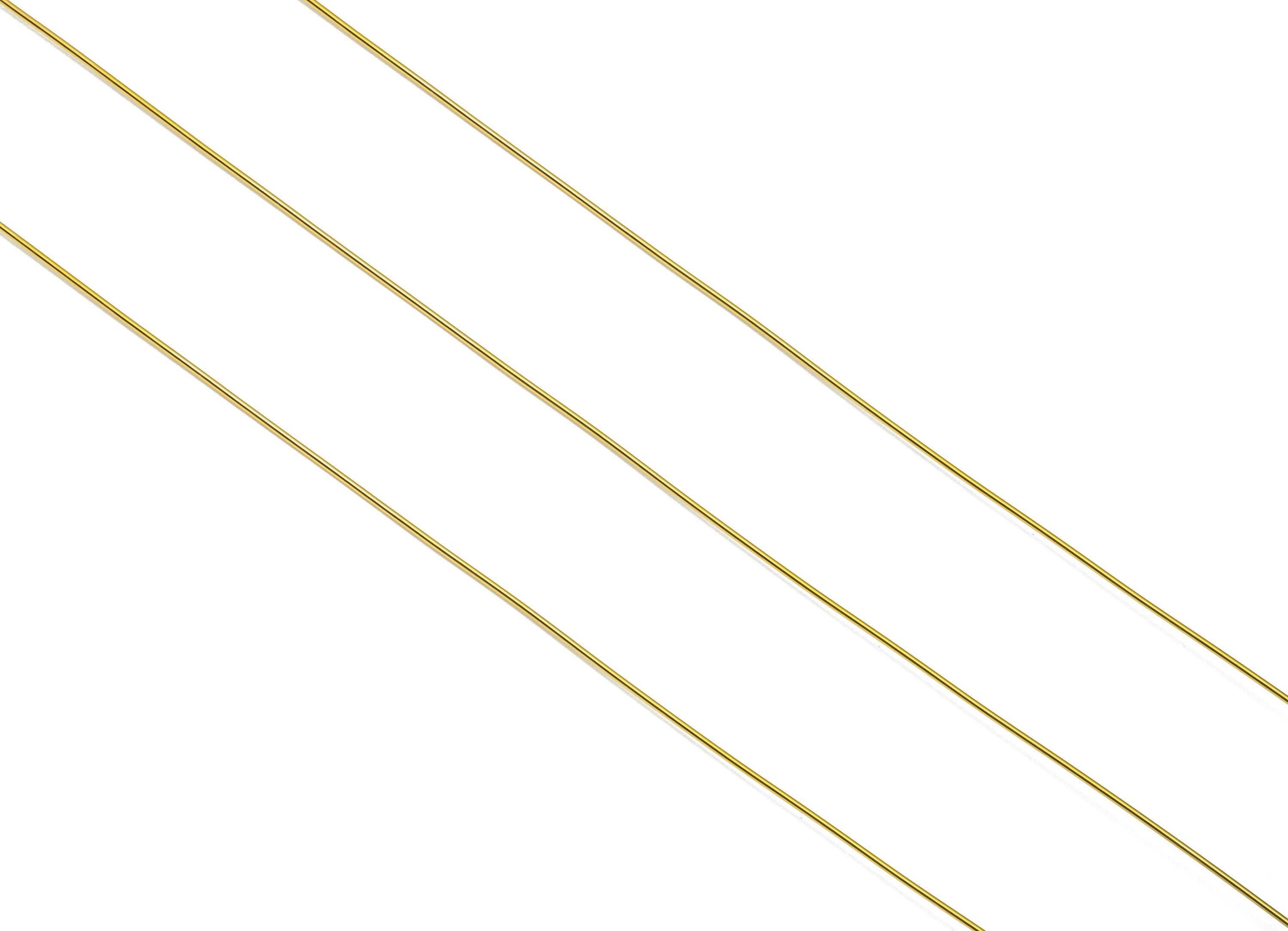 0.6mm/2m/Bag Steel Wire - Steel Beading Wire for Handmade Jewelry - Metal Craft Wire for Jewelry - 18K Real Vacuum Plating - SS2209-6G
