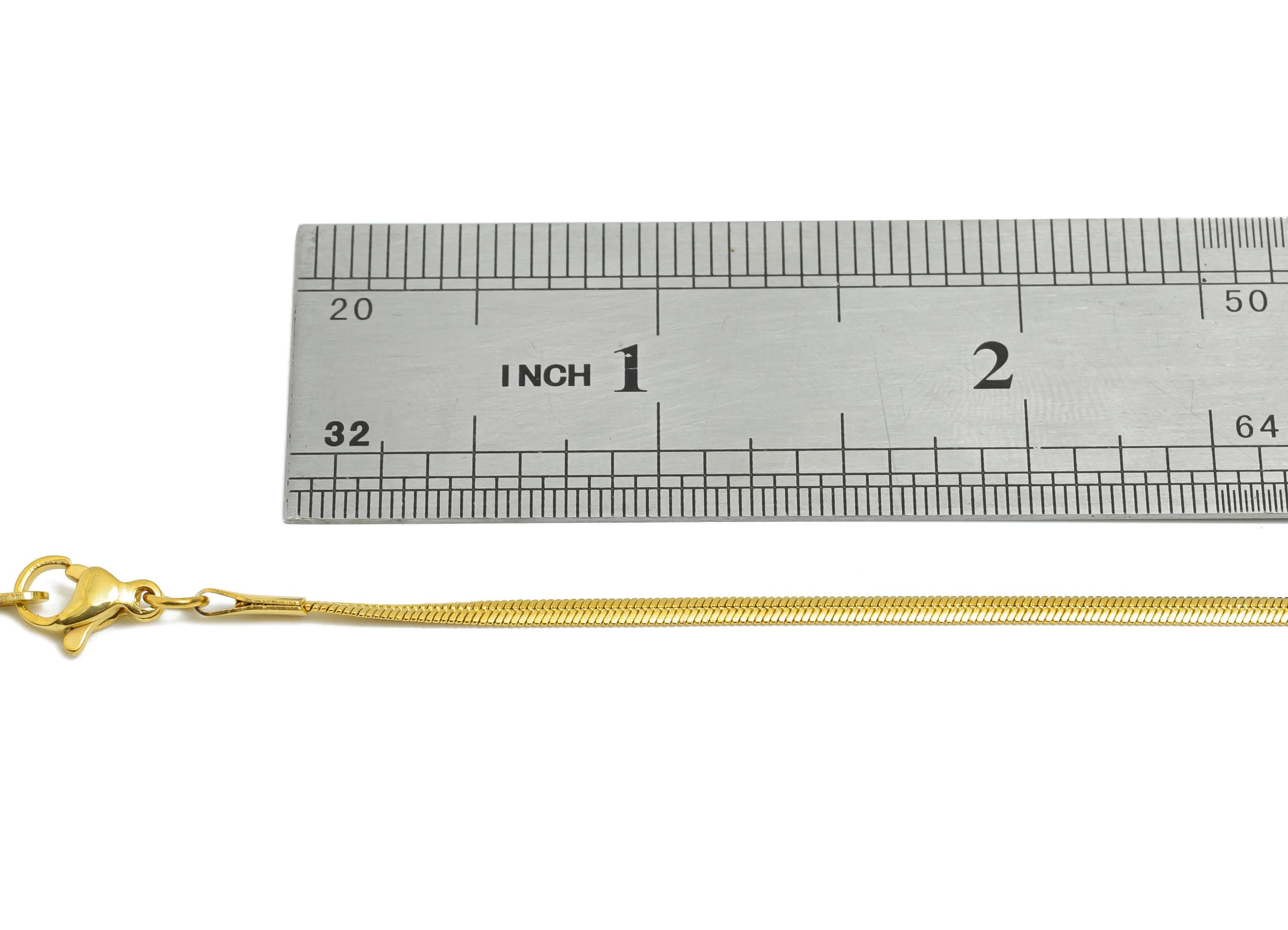 45+5cm Stainless Steel Snake Chain Necklace - Steel Unisex Snake Chain for Men & Women - 18K Real Vacuum Plating - 2.36x0.76mm - SS2584G