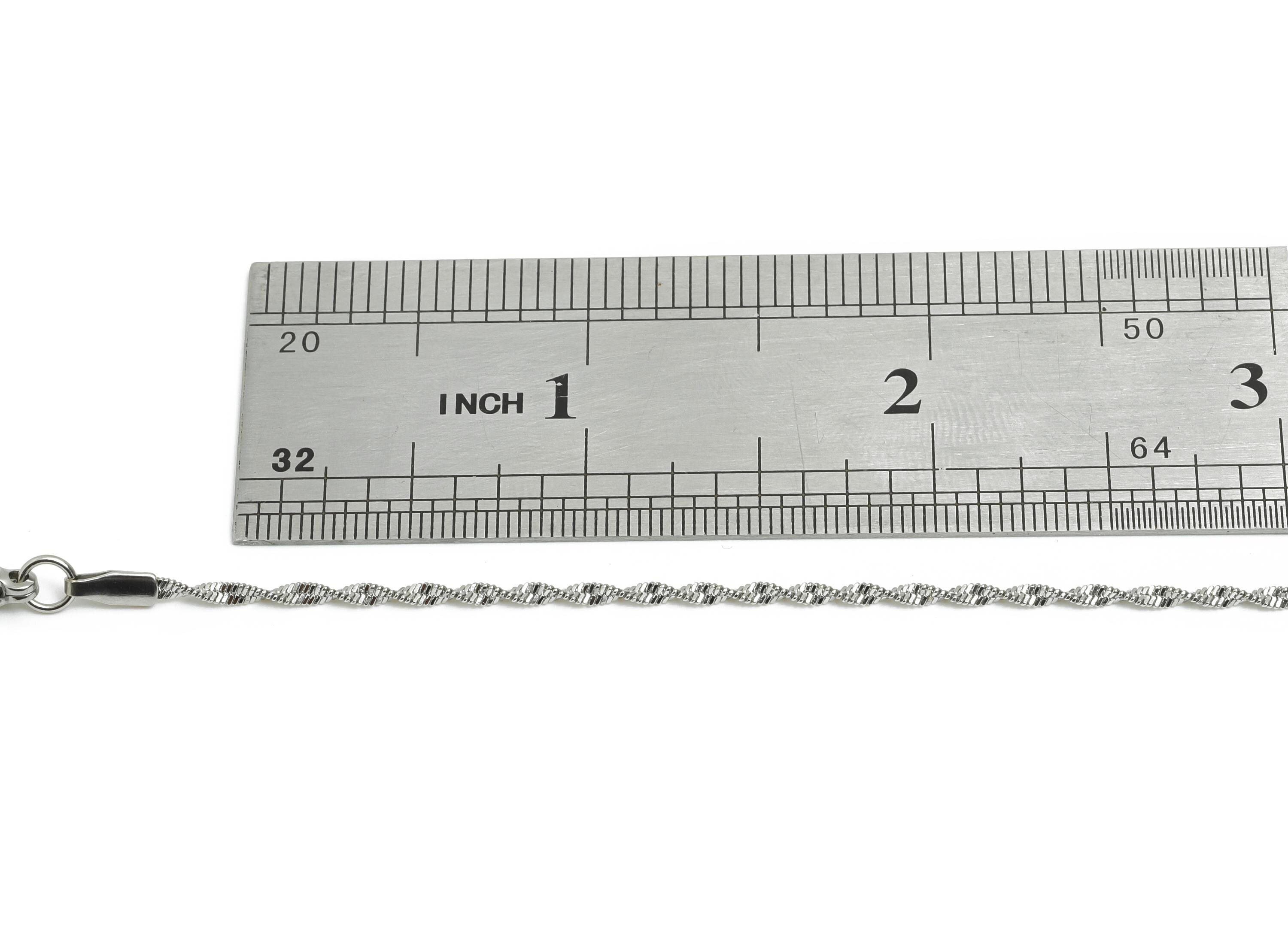 45+5cm Steel Twisted Rope Chain Necklace - Dainty Rope Chain Necklace - Unisex Minimalist Jewelry -  Steel Chain Necklace - 1x0.4mm - SS2579