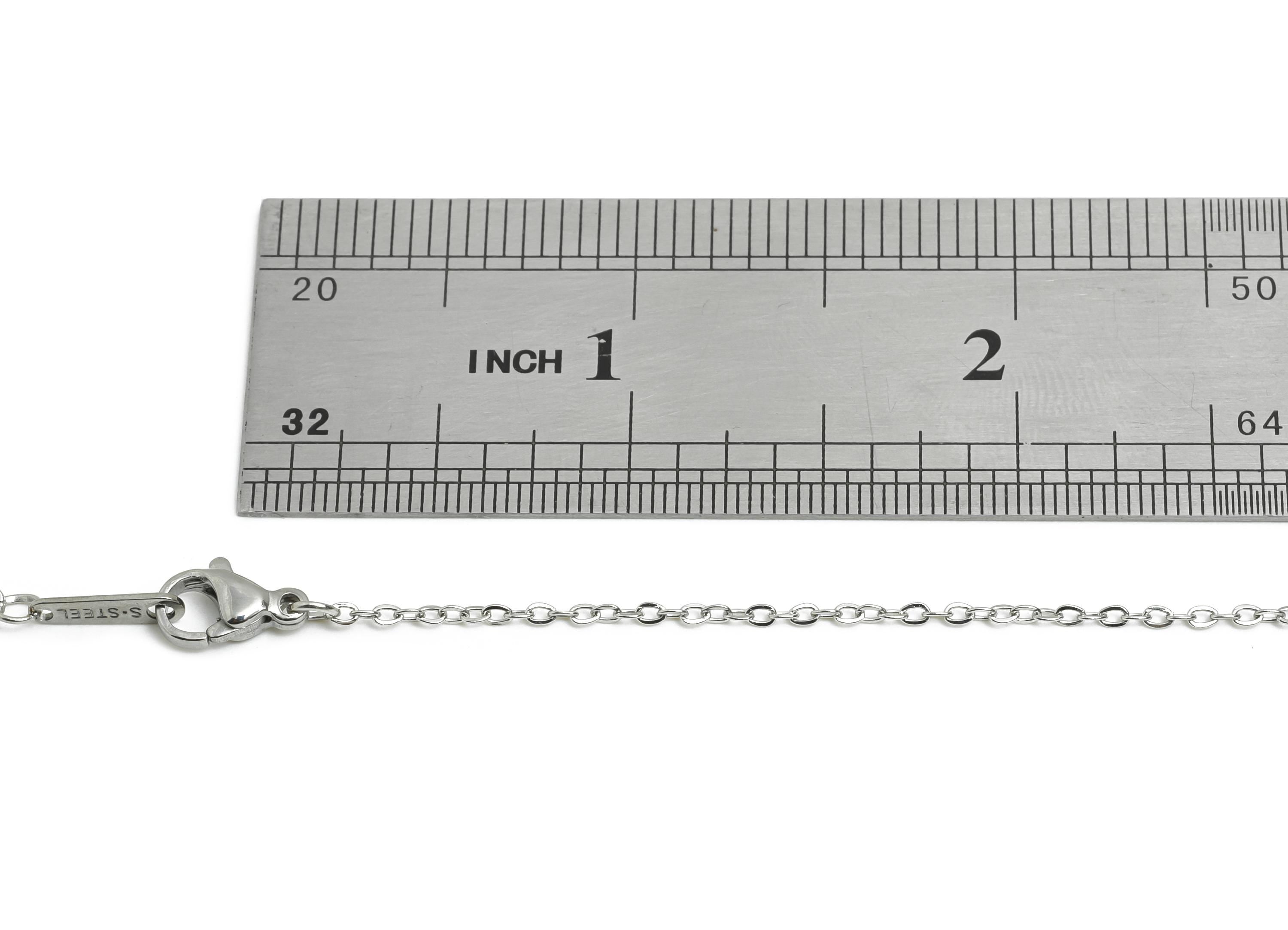 45+5cm Steel Cable Chain Necklace - Adjustable Cable Chain Necklace - Unisex Flat Cable Chain -  Steel Chain Necklace -  2x2x0.2mm- SS2578 - DOMEDBAZAAR