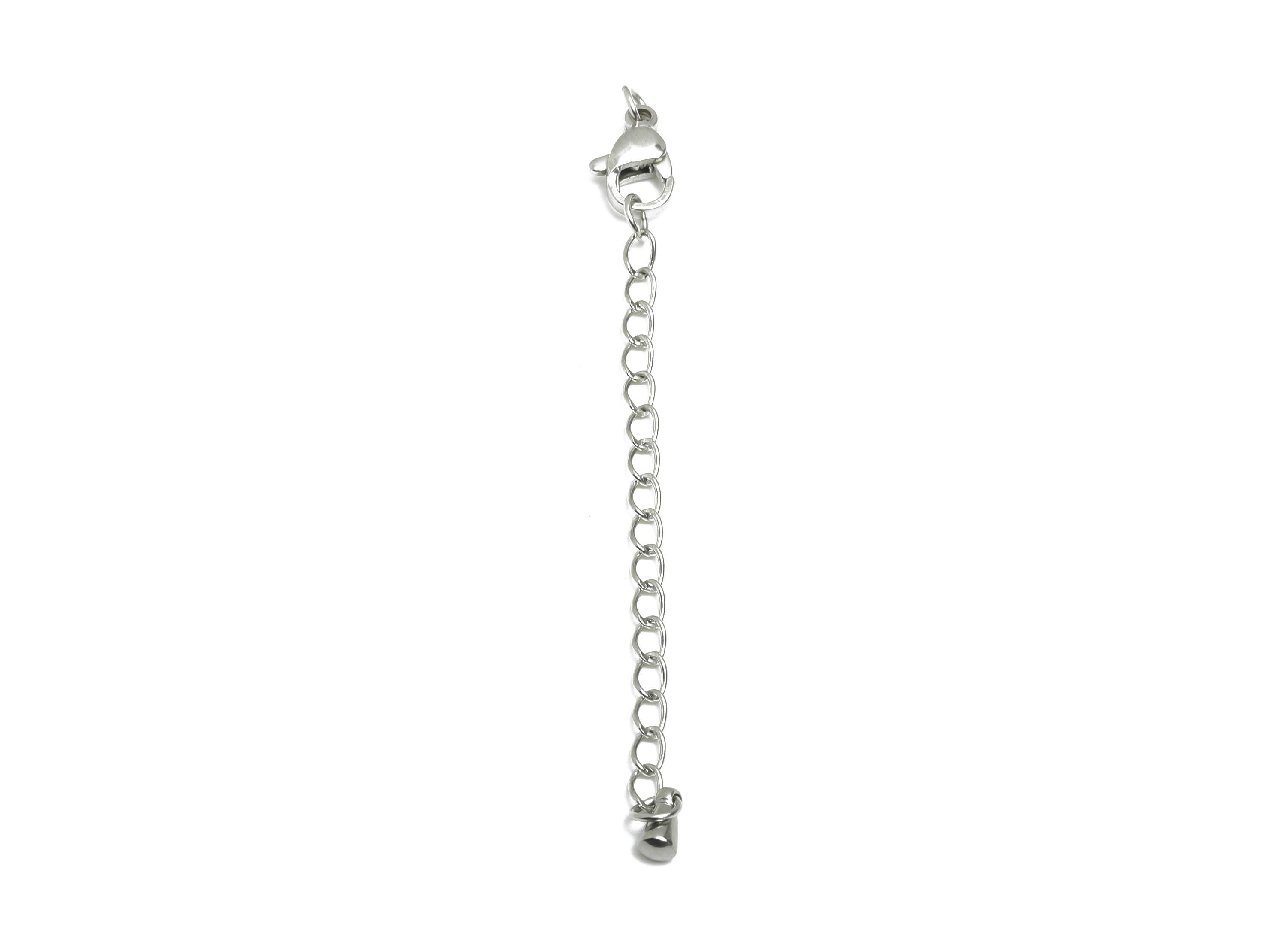 5cm Stainless Steel Chain Extender - Adjustable Necklace Extender - Lobster Clasp Extension - Extender for Chain With Drop Bead - SS2587 - DOMEDBAZAAR