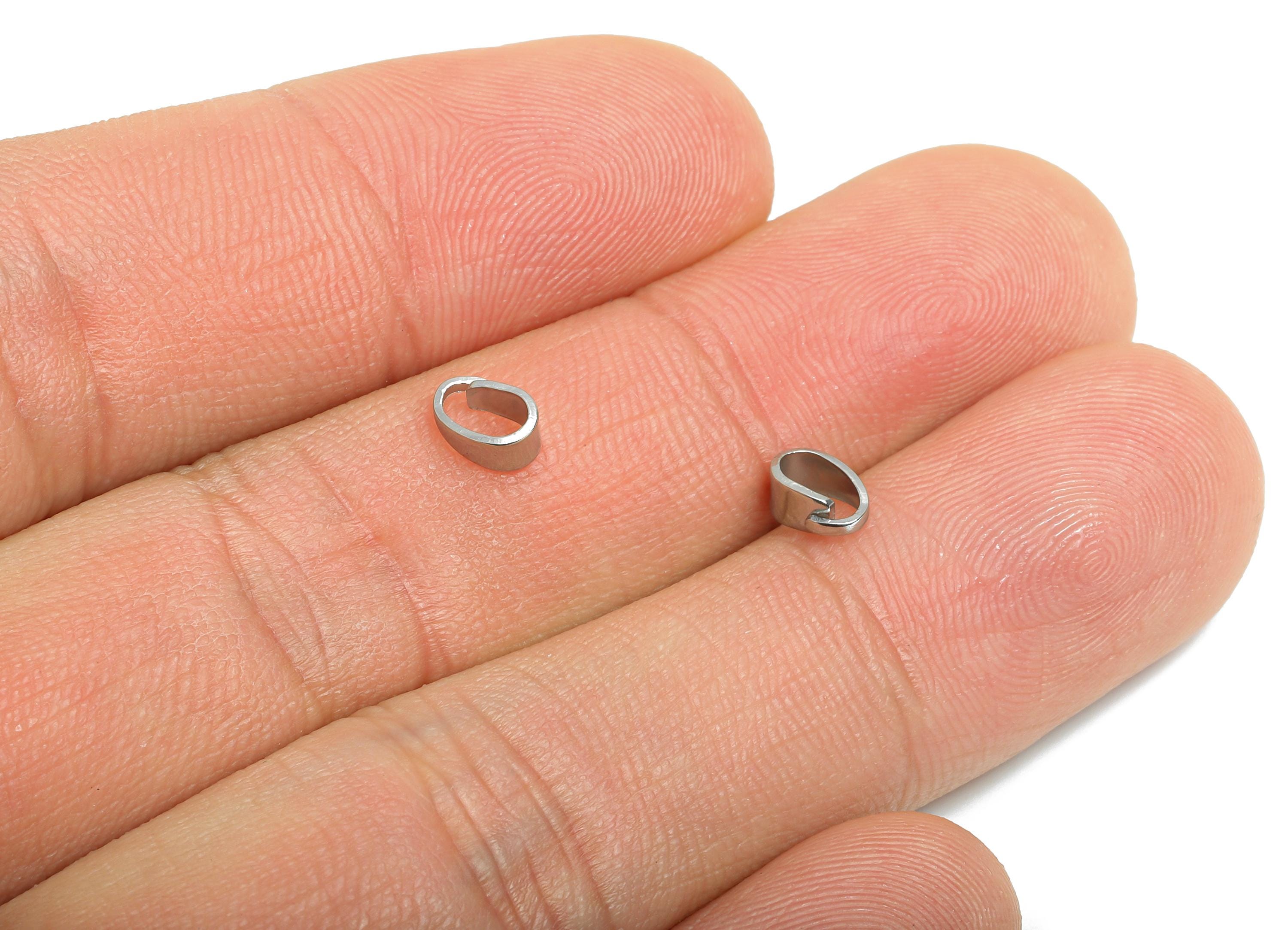 Steel Necklace Connection Buckle - Buckle Clasp - Universal Necklace Pendant Buckle - Steel Melon Seed for Pendant - 6x3.85x2.98mm - SS2586 - DOMEDBAZAAR