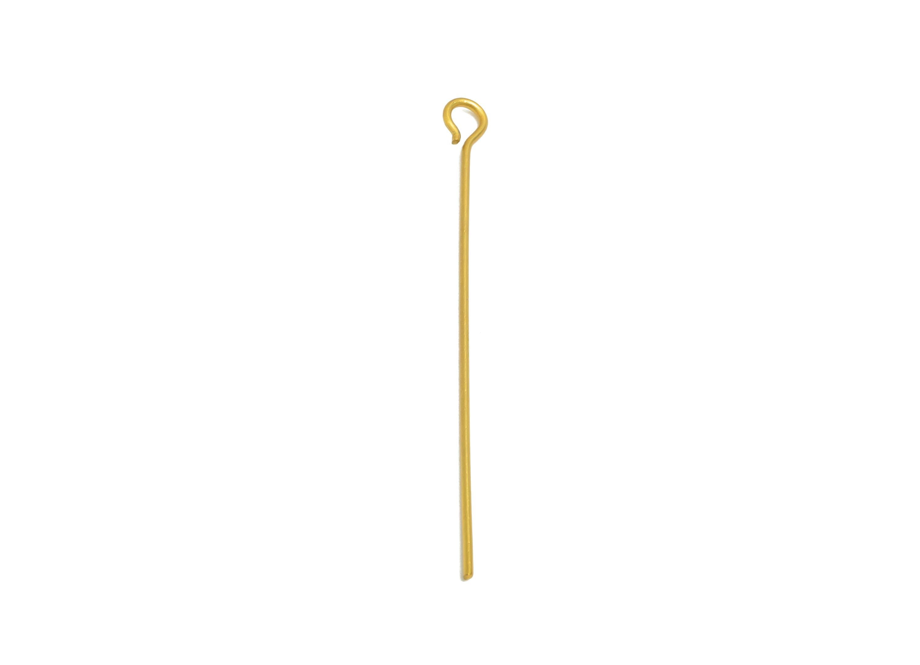 0.7*40mm Steel Eye Pin - Beading Eye Pins for Jewelry - Bulk Eye Beading Supplies for Handmade Jewelry - 18K Real Vacuum Plating -SS2131-40G