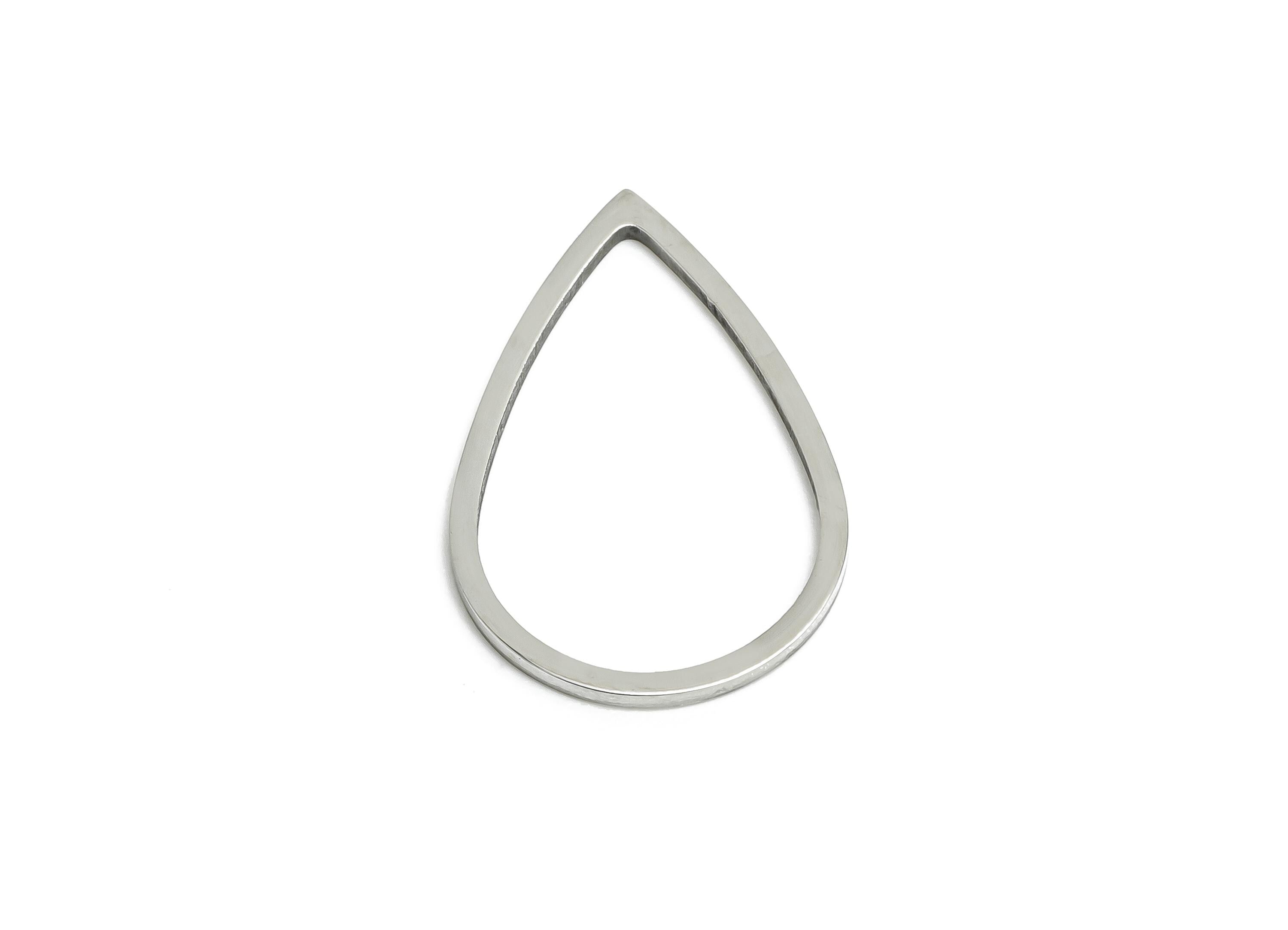 Steel Teardrop Charm - Stainless Steel Teardrop Connector - Teardrop Frame Link for Earrings - DIY Earrings Metal Frame - 19x12x0.8mm-SS2698 - DOMEDBAZAAR