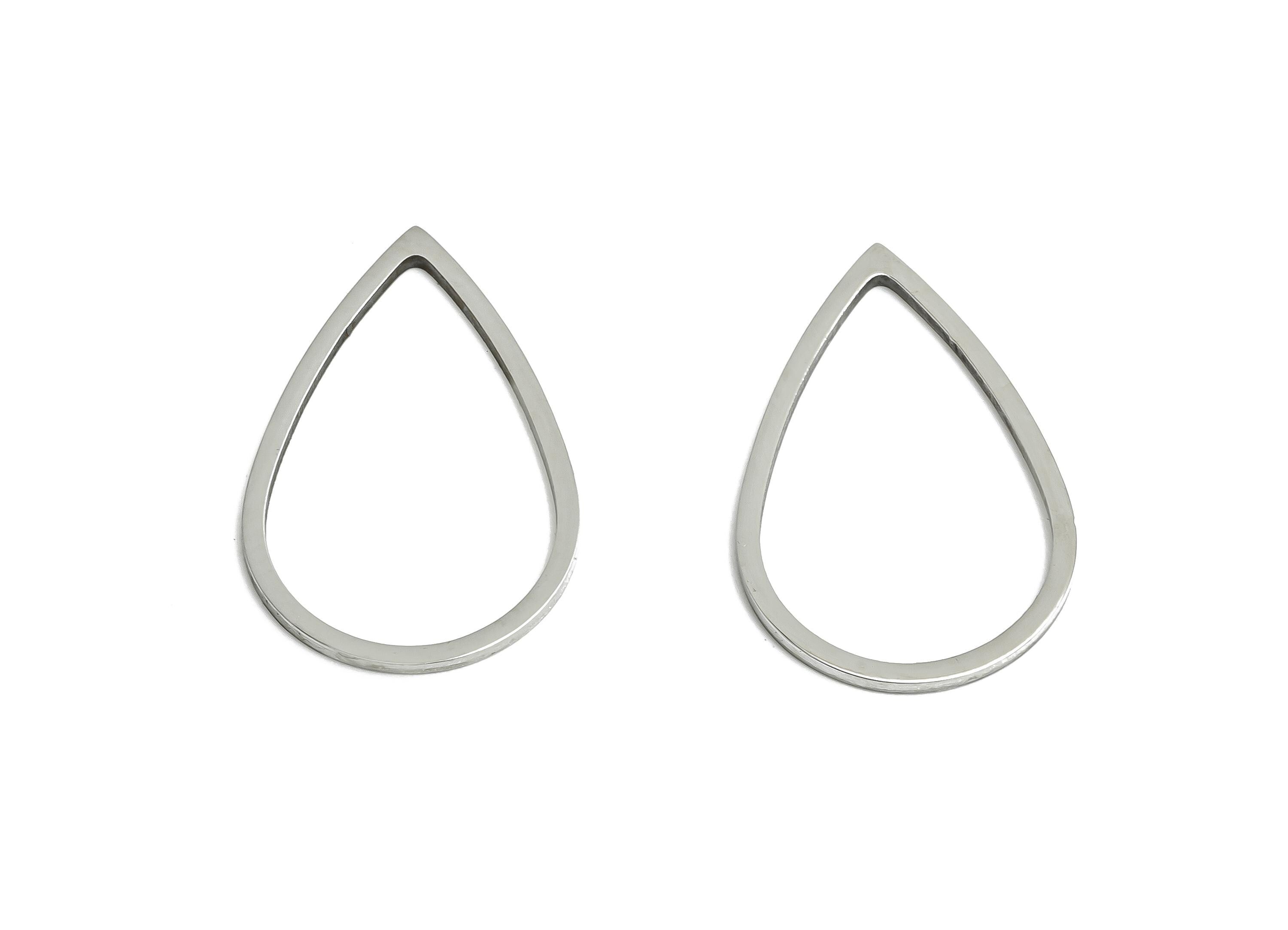 Steel Teardrop Charm - Stainless Steel Teardrop Connector - Teardrop Frame Link for Earrings - DIY Earrings Metal Frame - 19x12x0.8mm-SS2698 - DOMEDBAZAAR