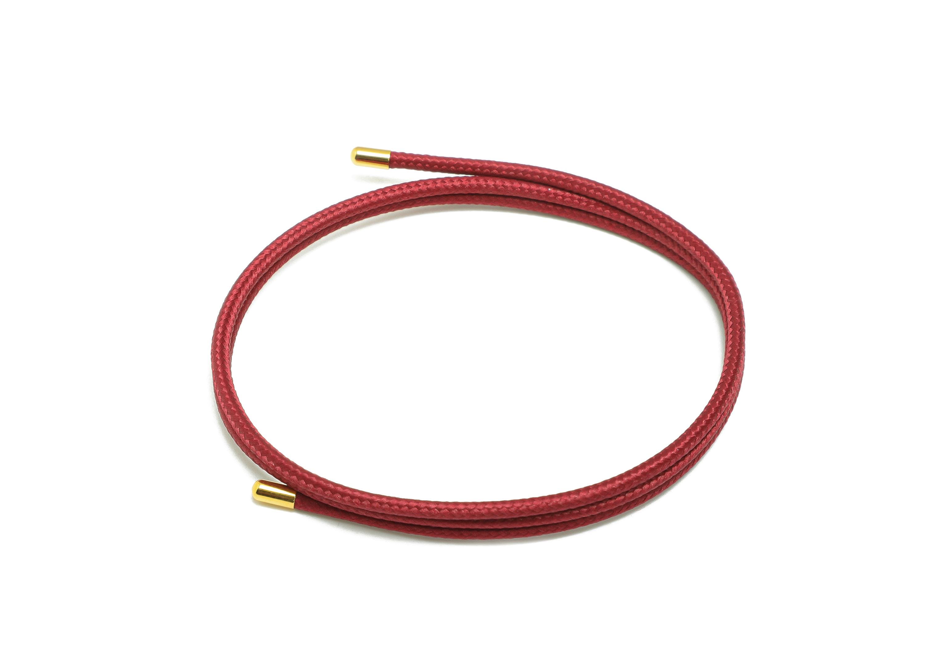52cm Magnetic Rope Bracelet - Brass Adjustable Handmade Magnetic Rope Jewelry - Modern Unisex Red Magnetic Rope Necklace Making - HM1068G