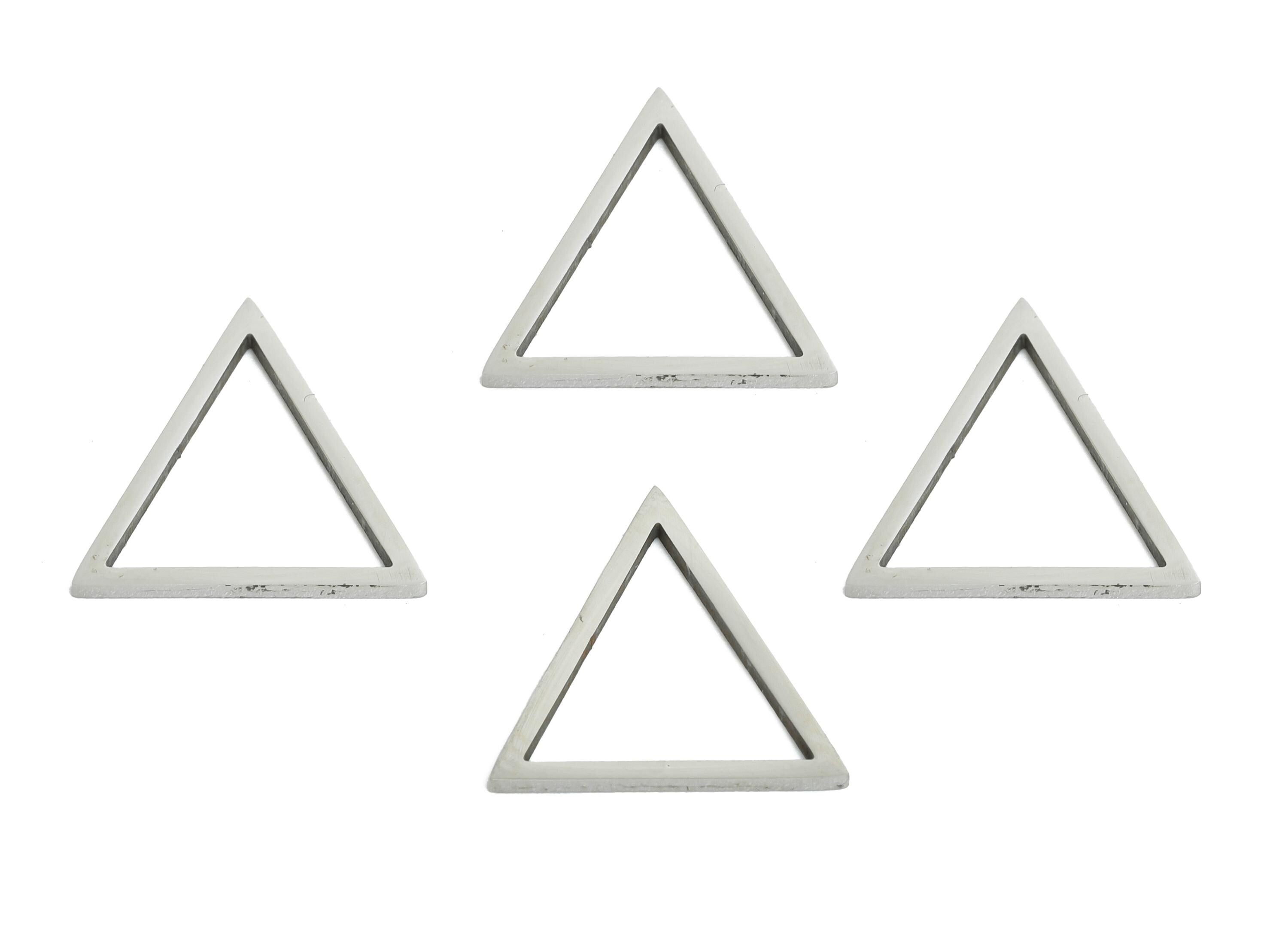 13mm Steel Triangle Ring Earring Charm - Geometric Jewelry Connector for DIY Making - Lightweight Hollow Ring Charm - 13x13x0.8mm - SS2703 - DOMEDBAZAAR