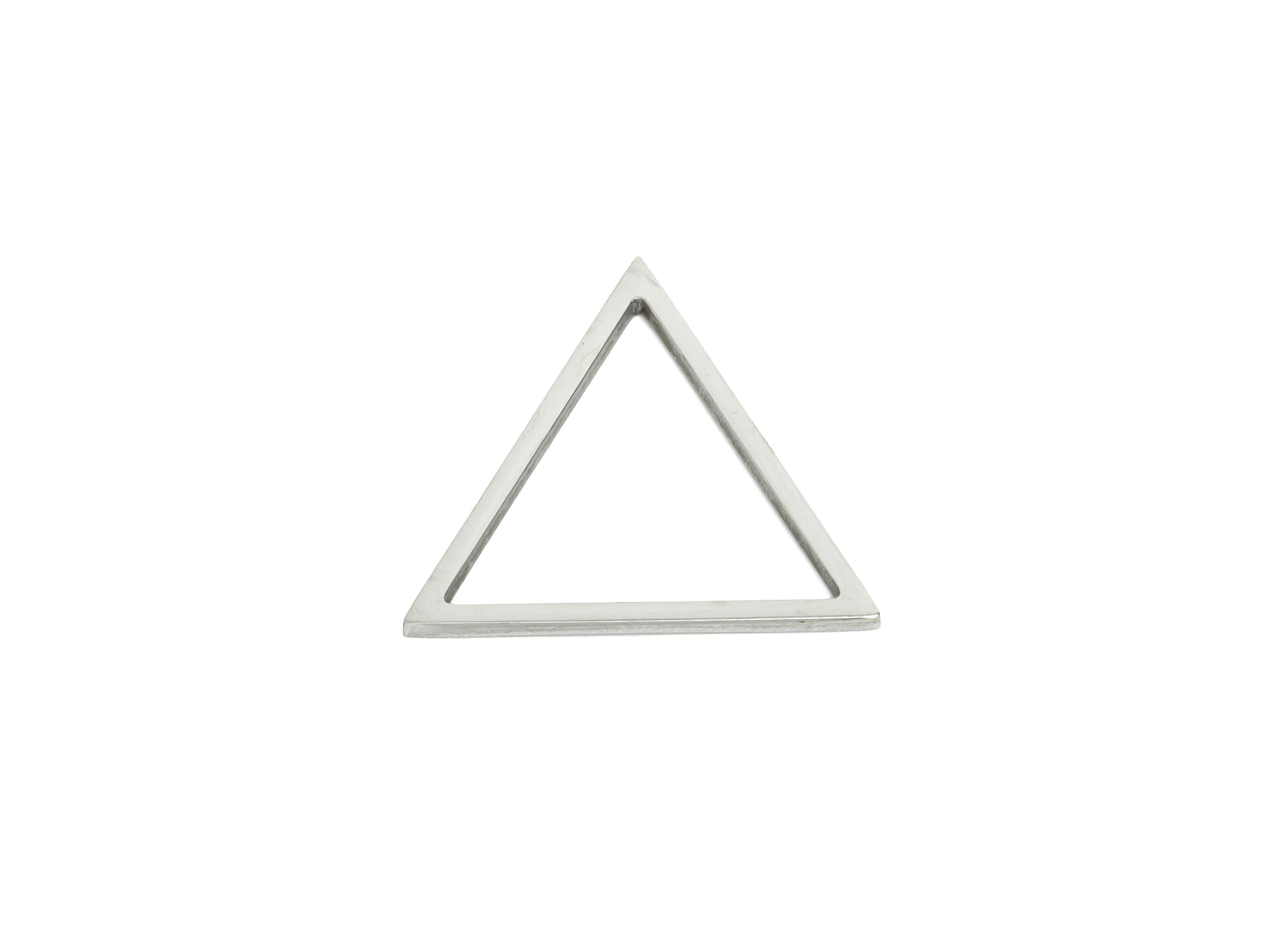 16mm Steel Triangle Ring Earring Charm - Geometric Jewelry Connector for DIY Making - Lightweight Hollow Charms - 16.7x16.57x0.8mm - SS2702 - DOMEDBAZAAR