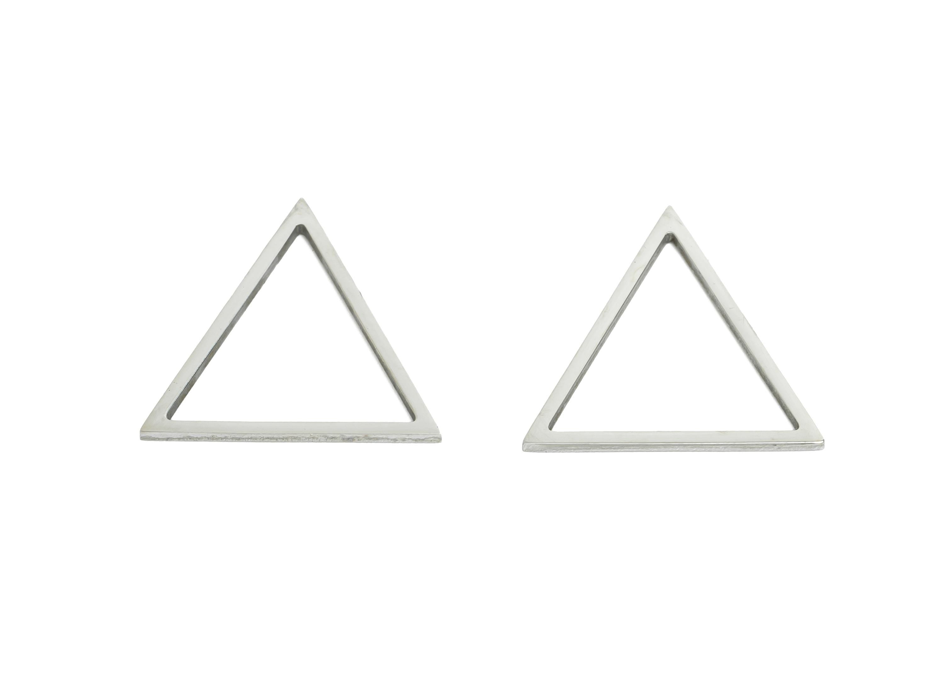 16mm Steel Triangle Ring Earring Charm - Geometric Jewelry Connector for DIY Making - Lightweight Hollow Charms - 16.7x16.57x0.8mm - SS2702 - DOMEDBAZAAR