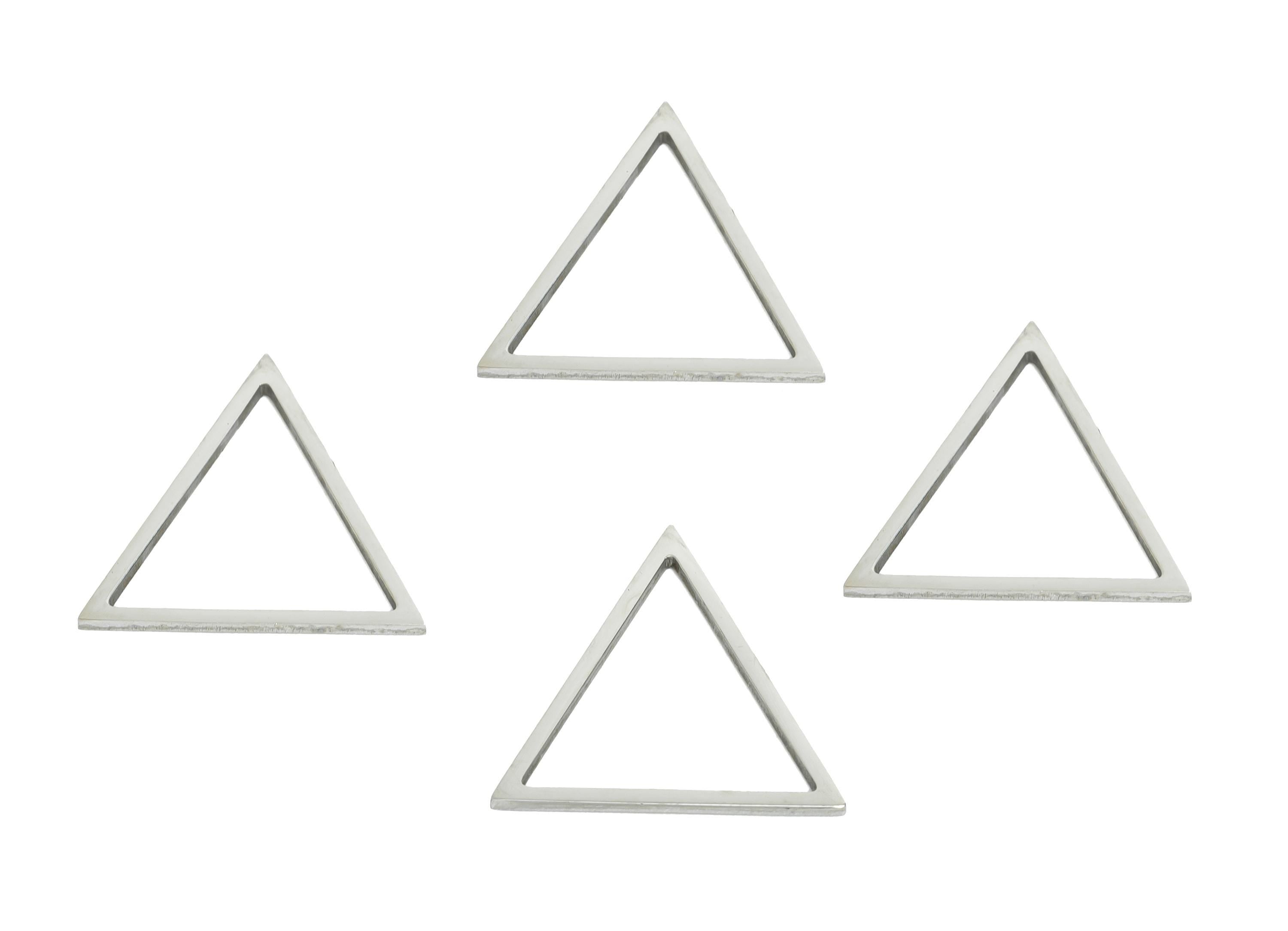 16mm Steel Triangle Ring Earring Charm - Geometric Jewelry Connector for DIY Making - Lightweight Hollow Charms - 16.7x16.57x0.8mm - SS2702 - DOMEDBAZAAR