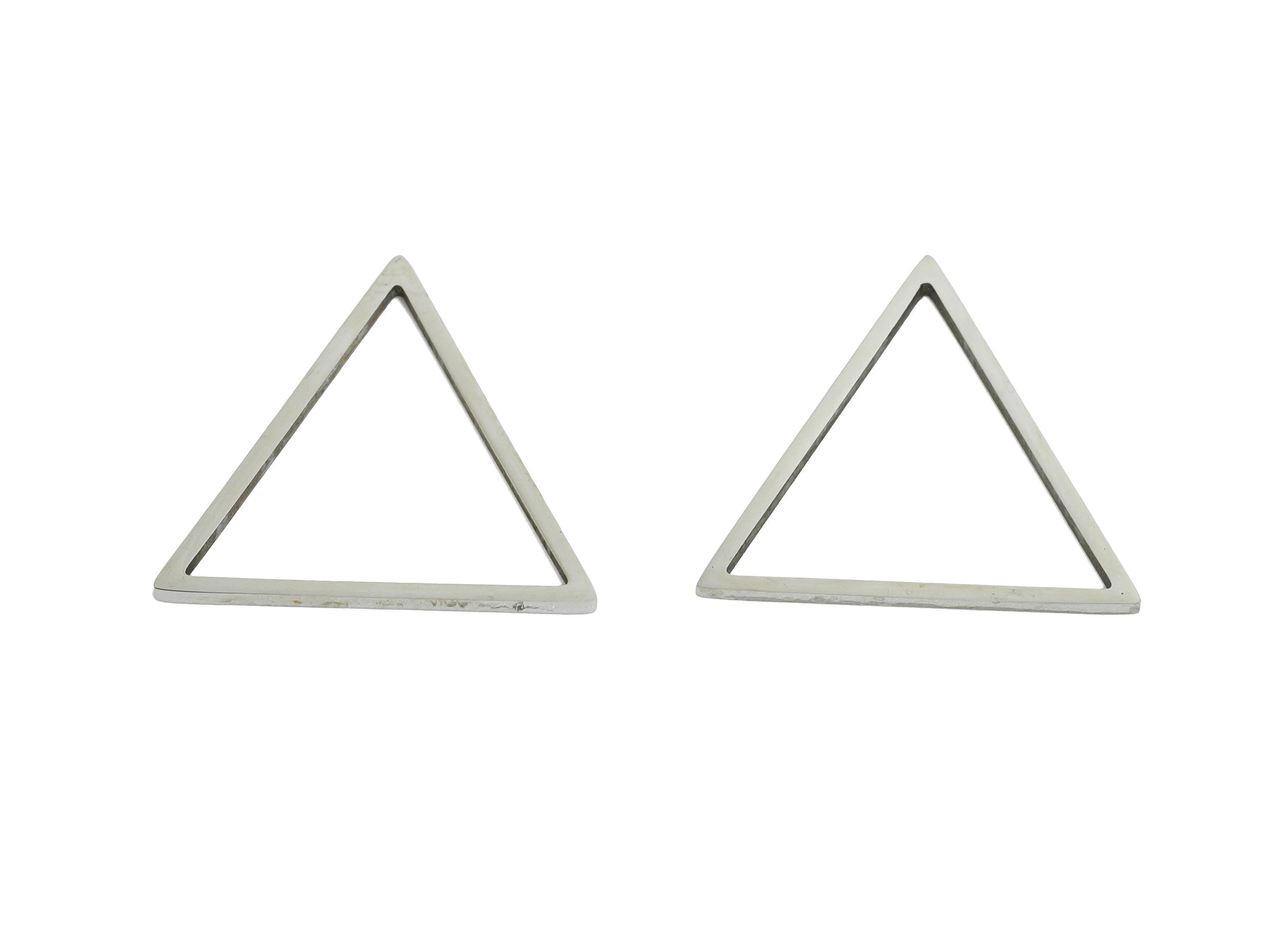 19mm Steel Triangle Ring Earring Charm - Geometric Jewelry Connector for DIY Making - Lightweight Hollow Charms - 19.77x19.4x0.8mm - SS2701 - DOMEDBAZAAR