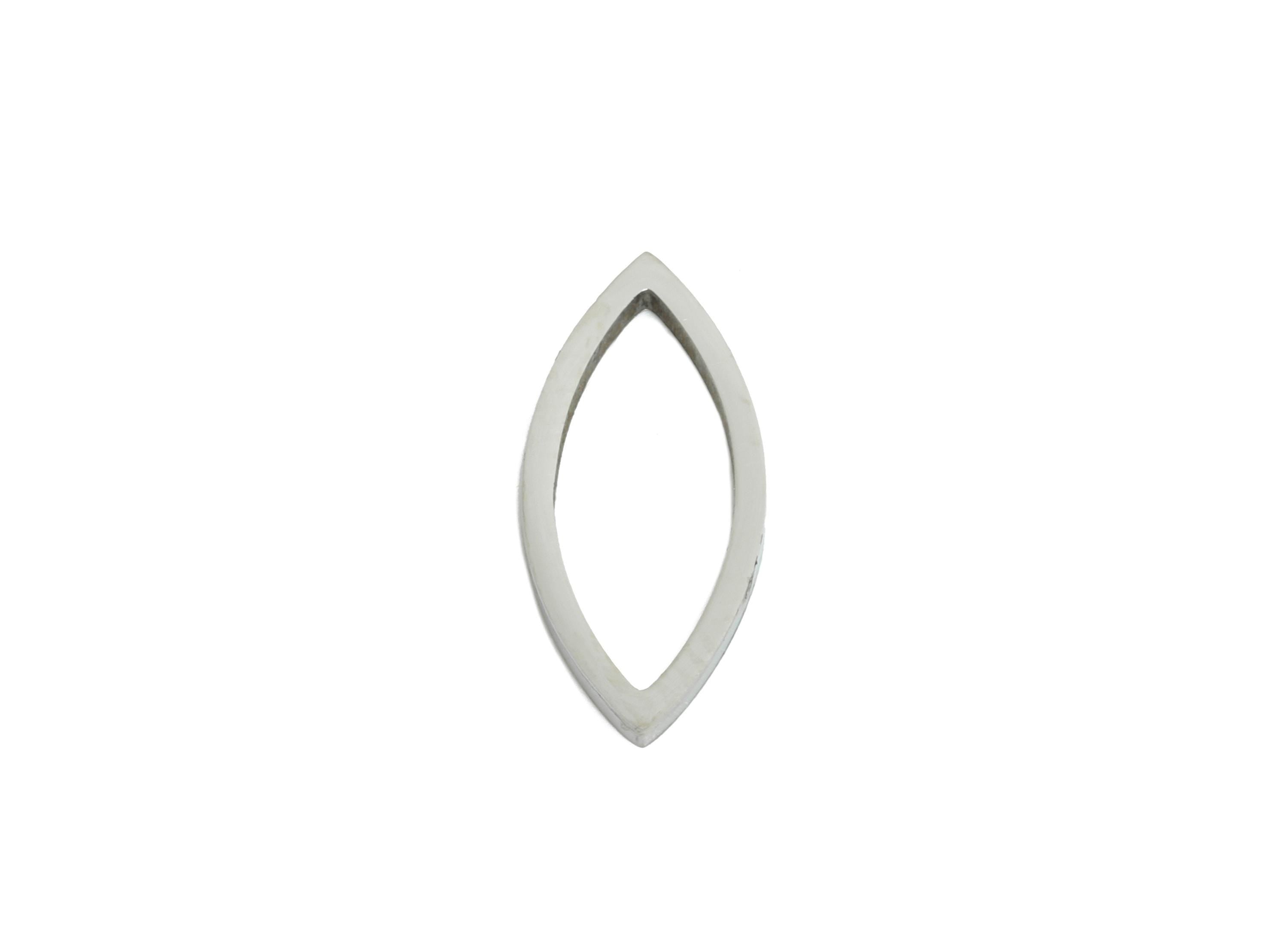 15mm Steel Marquise Ring Earring Charm - Geometric Jewelry Connector for DIY Making - Hollow Metal DIY Jewelry - 15.67x6.5x0.8mm - SS2696 - DOMEDBAZAAR