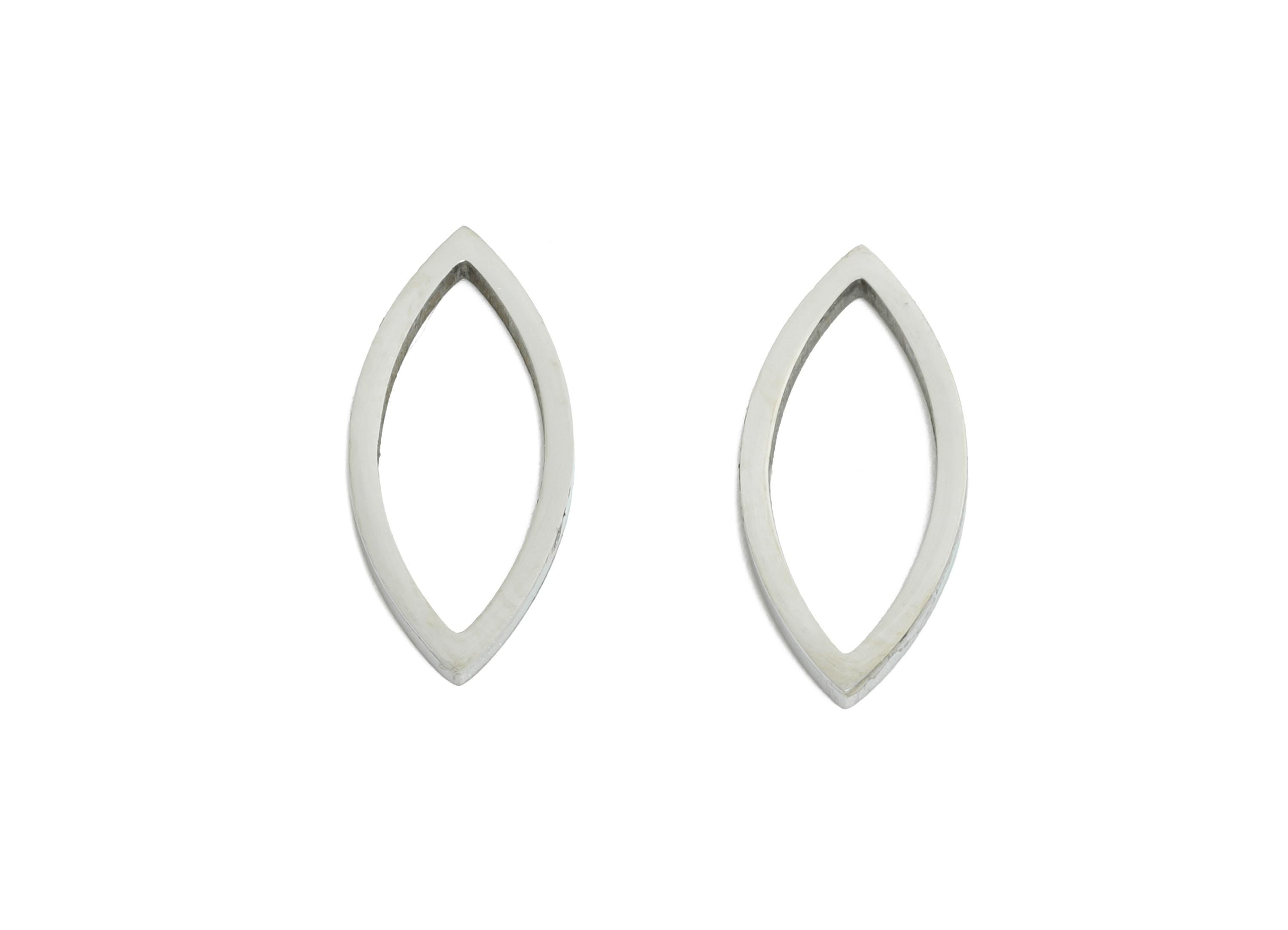 15mm Steel Marquise Ring Earring Charm - Geometric Jewelry Connector for DIY Making - Hollow Metal DIY Jewelry - 15.67x6.5x0.8mm - SS2696 - DOMEDBAZAAR