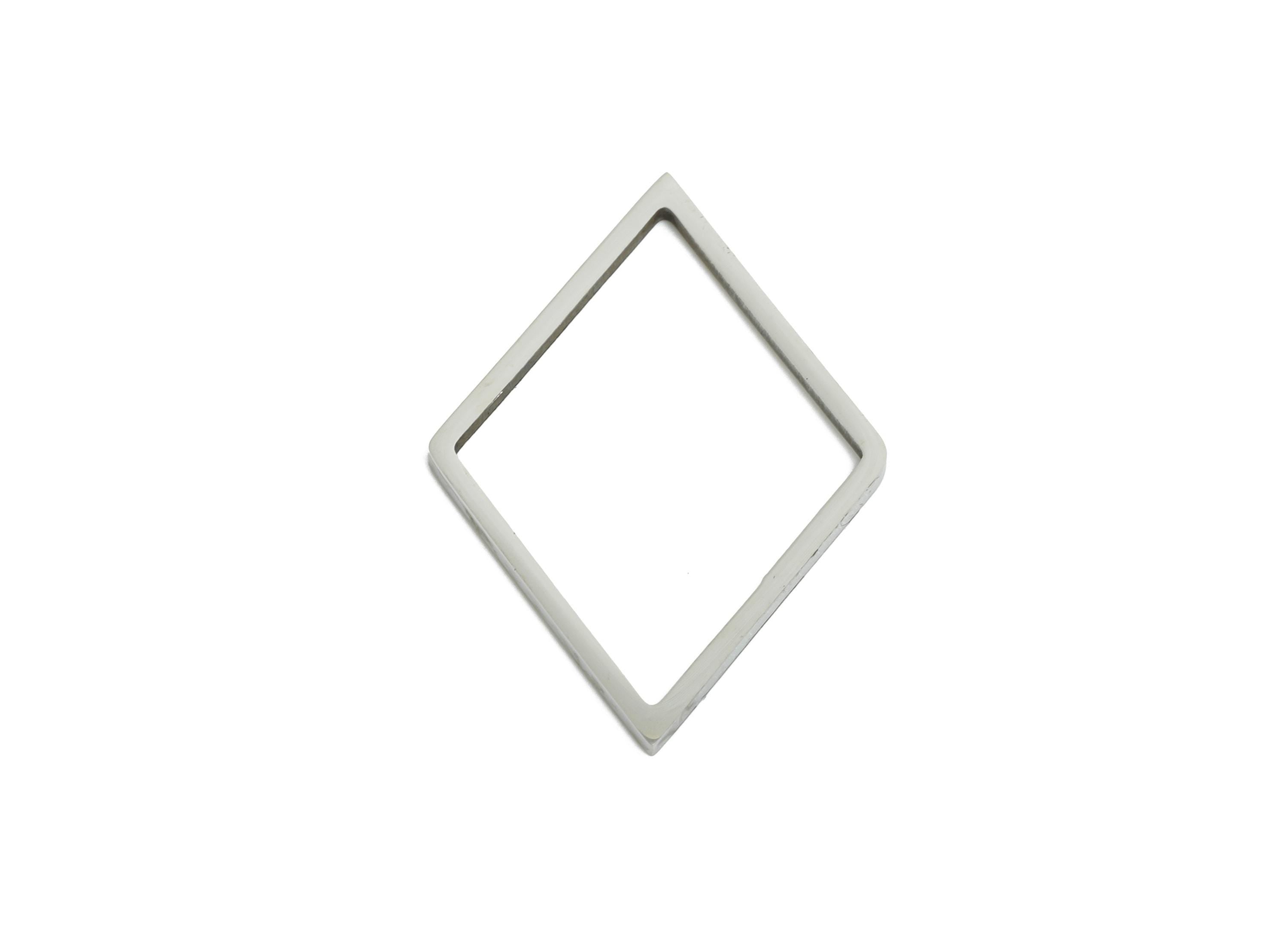 Stainless Steel Diamond Ring Earring Charm - Geometric Jewelry Connector for DIY Making - Hollow Metal DIY Jewelry - 25.6x16.5x0.8mm -SS2704 - DOMEDBAZAAR
