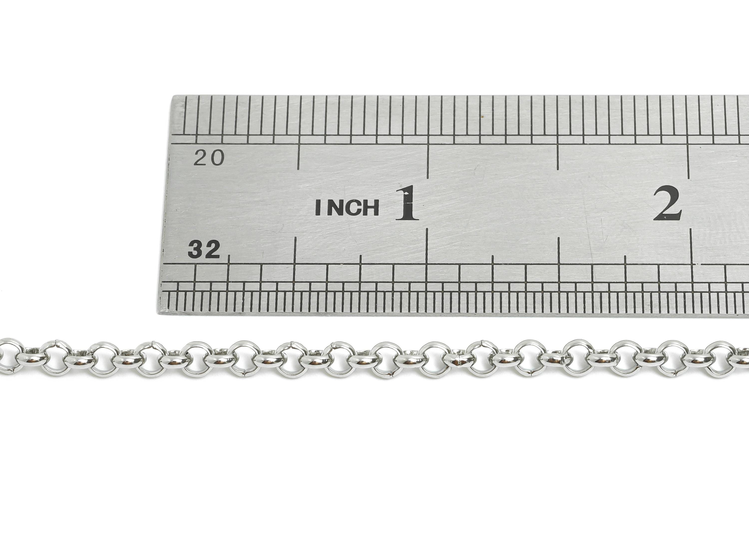 Steel Round Rolo Chain - 304 Stainless Steel - Metal Link Chain for Bracelet or Necklace - DIY Jewelry Making - Soldered Link Chain - SS2659