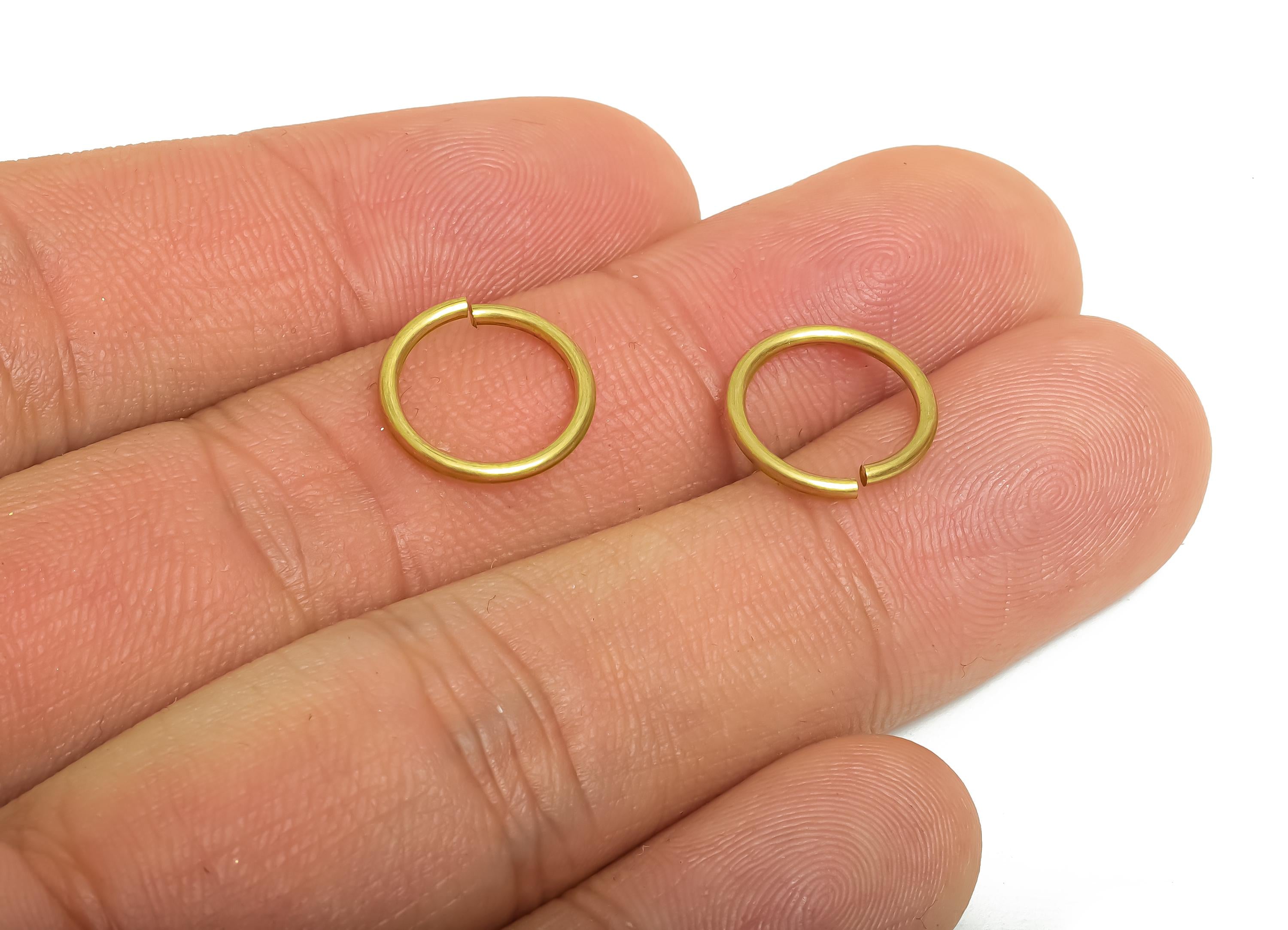 Brass Open Jump Rings - Jewelry Connector Rings - Raw Brass DIY Jewelry Making Supplies - Crafting and Beading Rings - 12x12x1.2mm - PP11392
