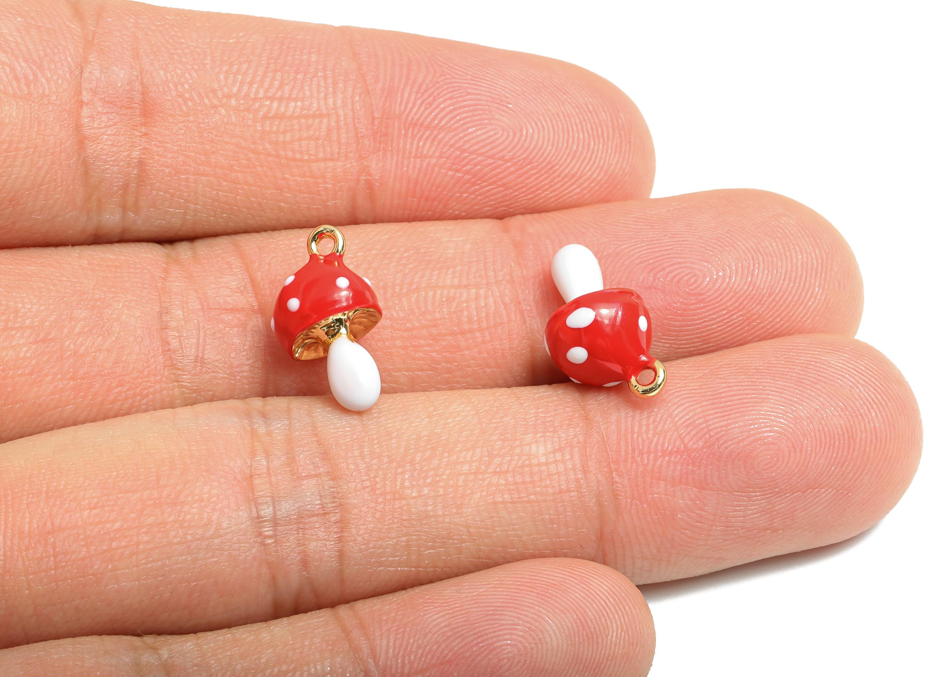 Alloy Mushroom Charms - Refined Enamel Charms for Bracelet - Fun Mushroom Design - DIY Enamel Jewelry Accessories - 15x8.35x8mm - ZZ2112