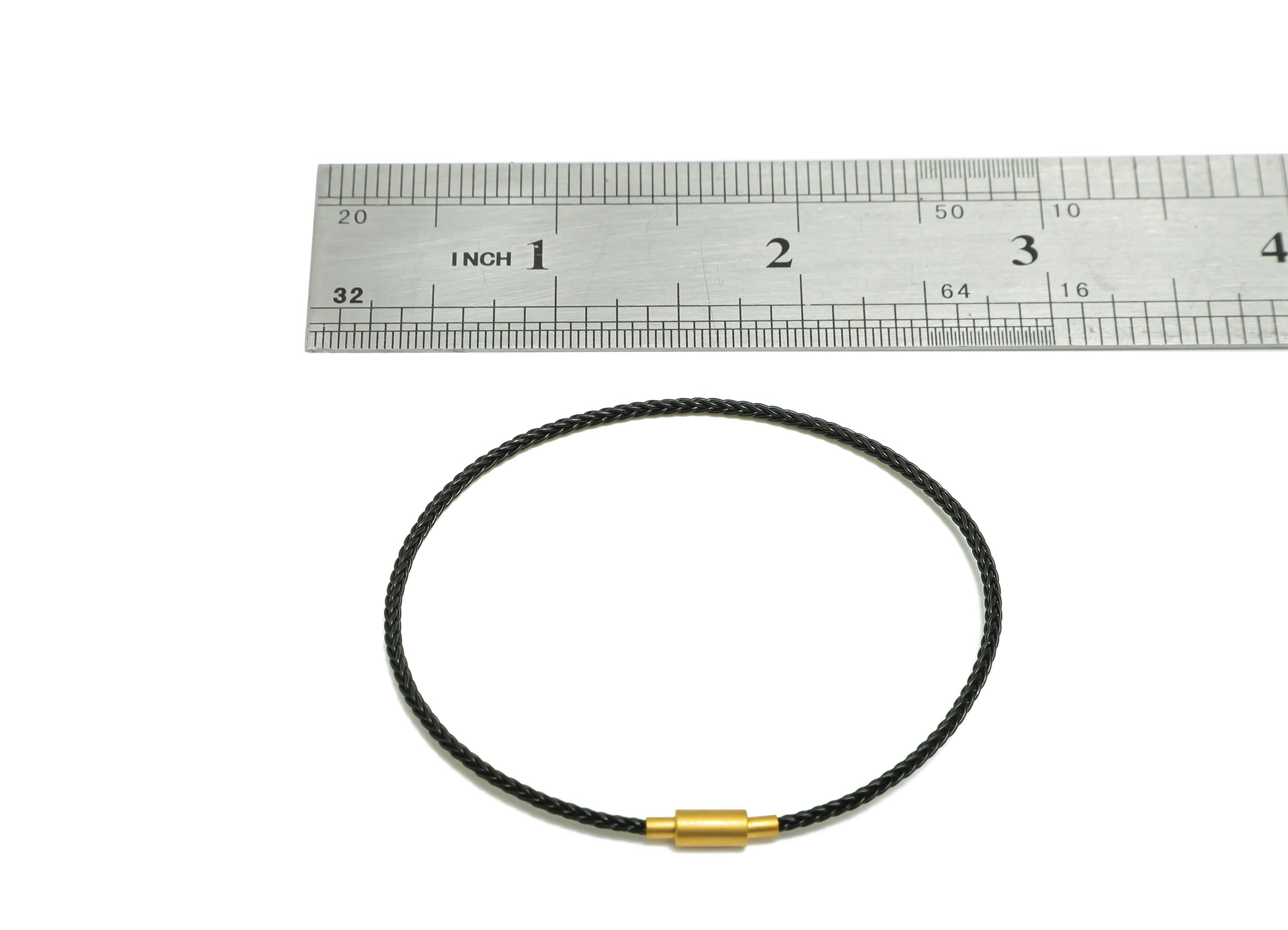 1.5mm Twisted Cable Bracelet - Stainless Steel Black DIY Beading Cord - Unisex 65cm Openable Clasp Bracelet Bangle - Bracelet Making-HM1071C - DOMEDBAZAAR
