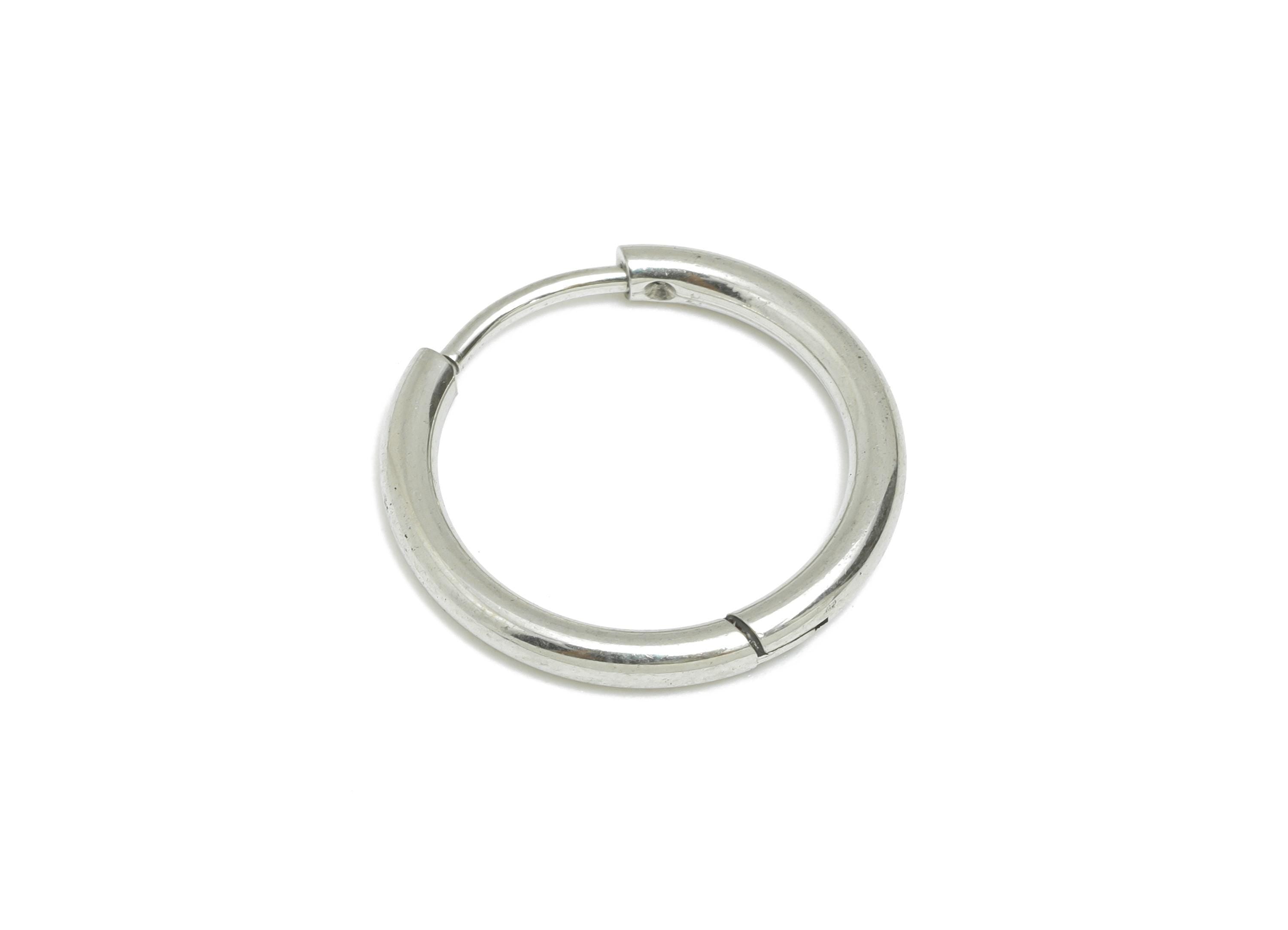 2*14mm Stainless Steel Hoop Earring - Minimalist Huggie Hoop Earring - Classic Clasp Hoop Earring - Everyday Wear - 18x18x2mm - SS1717-14 - DOMEDBAZAAR