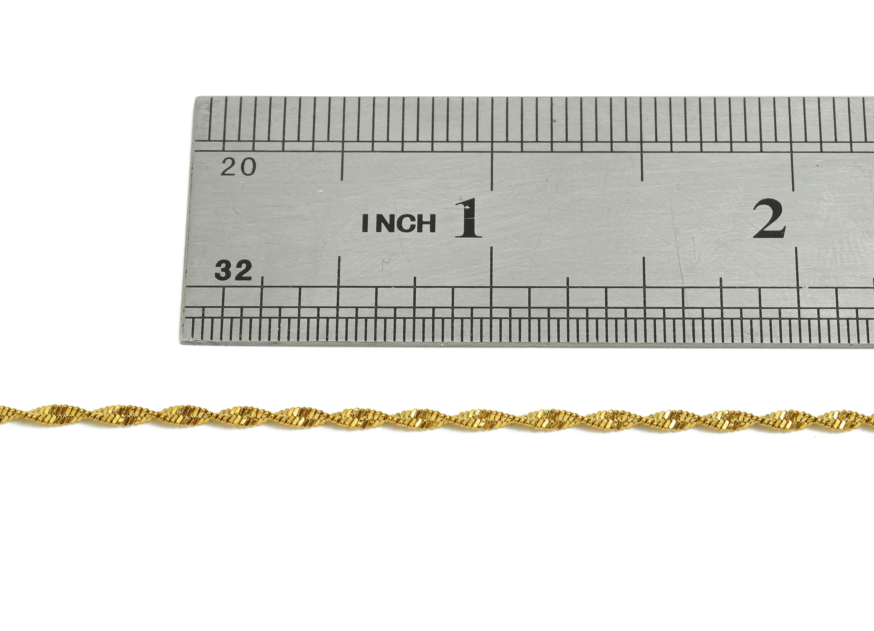 45+5cm Steel Twisted Rope Chain Necklace - Dainty Rope Chain Necklace - Unisex Minimalist Jewelry -  18K Vacuum Plating - 1x0.4mm - SS2579G
