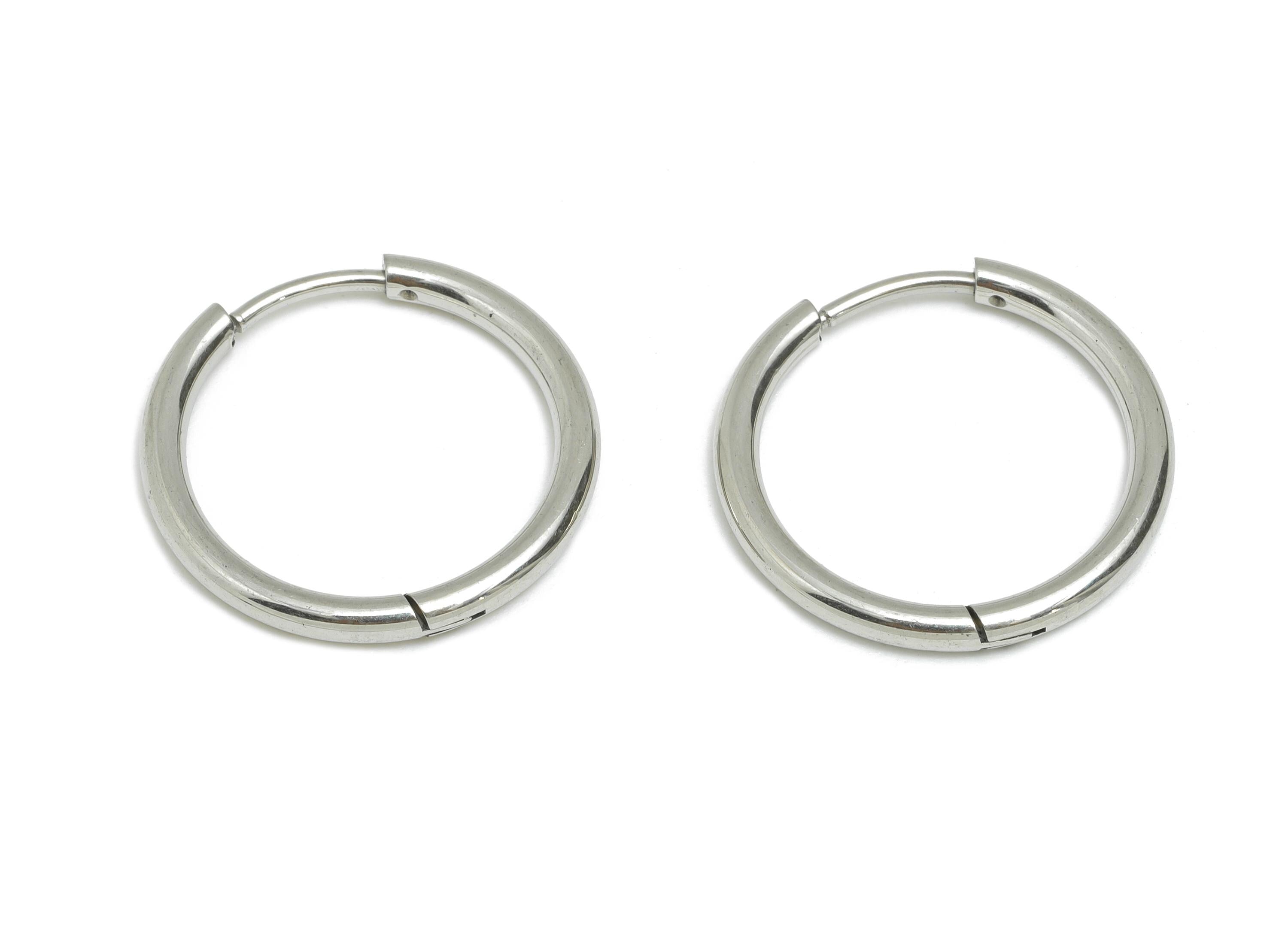 2*16mm Stainless Steel Hoop Earring - Minimalist Huggie Hoop Earring - Classic Clasp Hoop Earring - Everyday Wear - 20x20x2mm - SS1717-16 - DOMEDBAZAAR